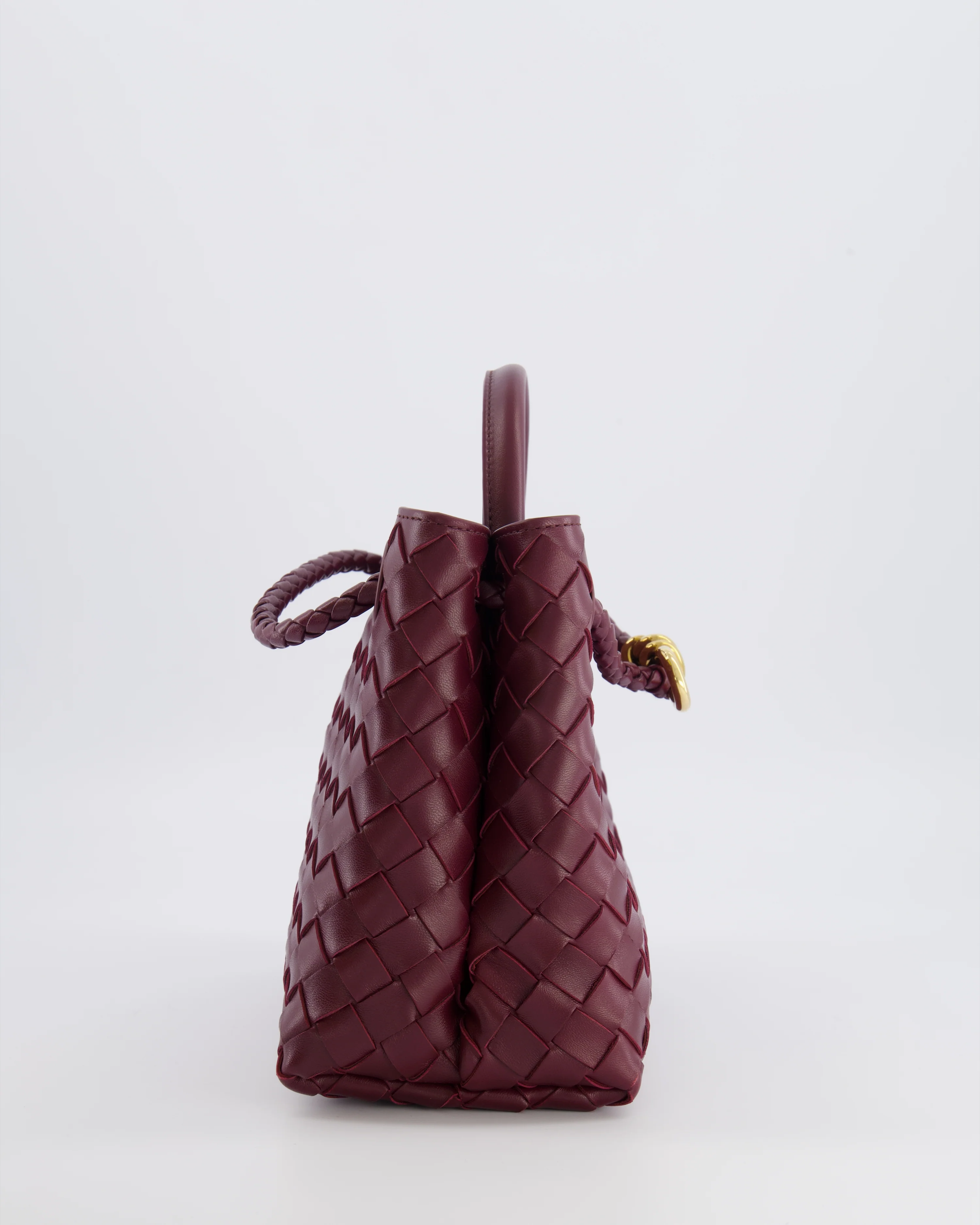 Bottega Veneta Small Andiamo Bag in Barolo Intrecciato Leather with Gold Hardware RRP £3,460 - Image 3