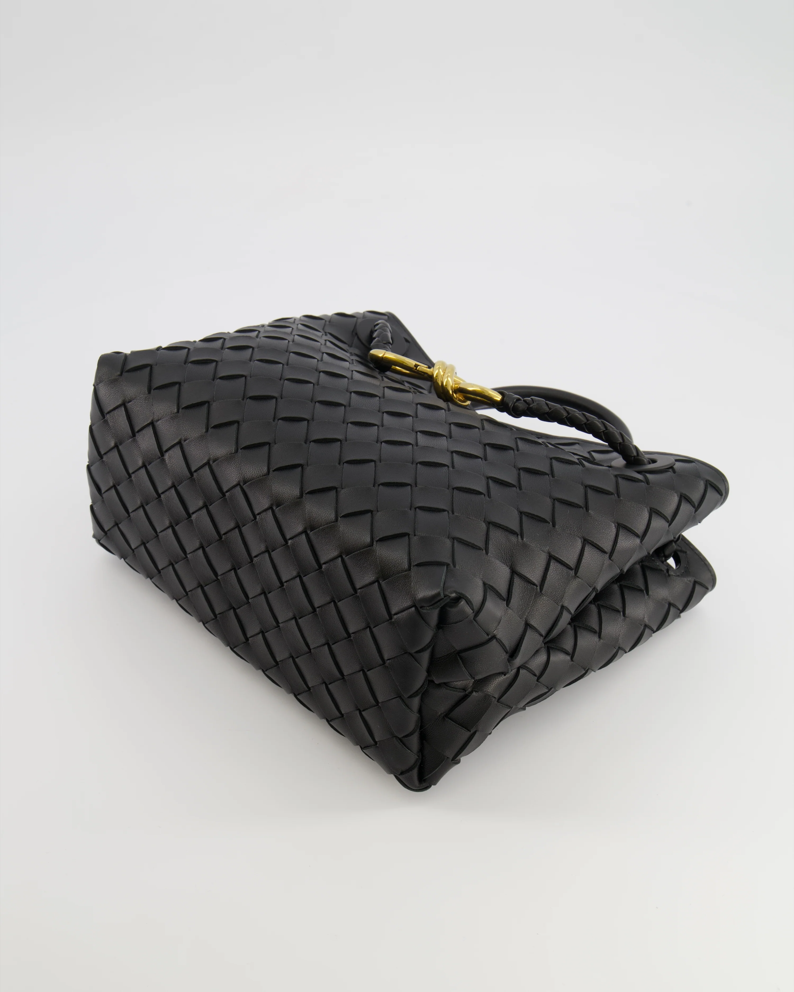 Bottega Veneta Small Andiamo Bag in Black Intrecciato Leather with Gold Hardware RRP £3,460 - Image 16