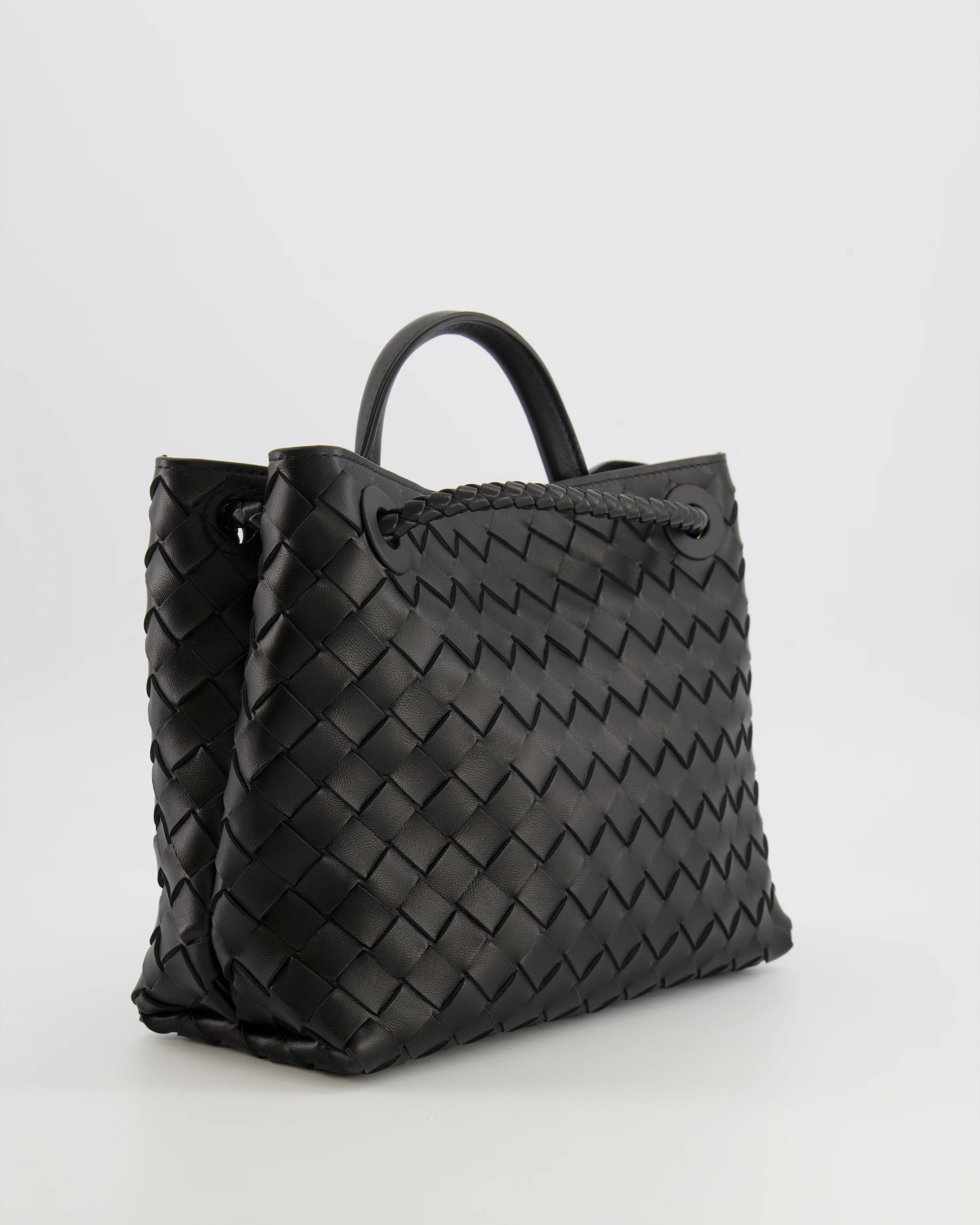 Bottega Veneta Small Andiamo Bag in Black Intrecciato Leather with Gold Hardware RRP £3,460 - Image 5