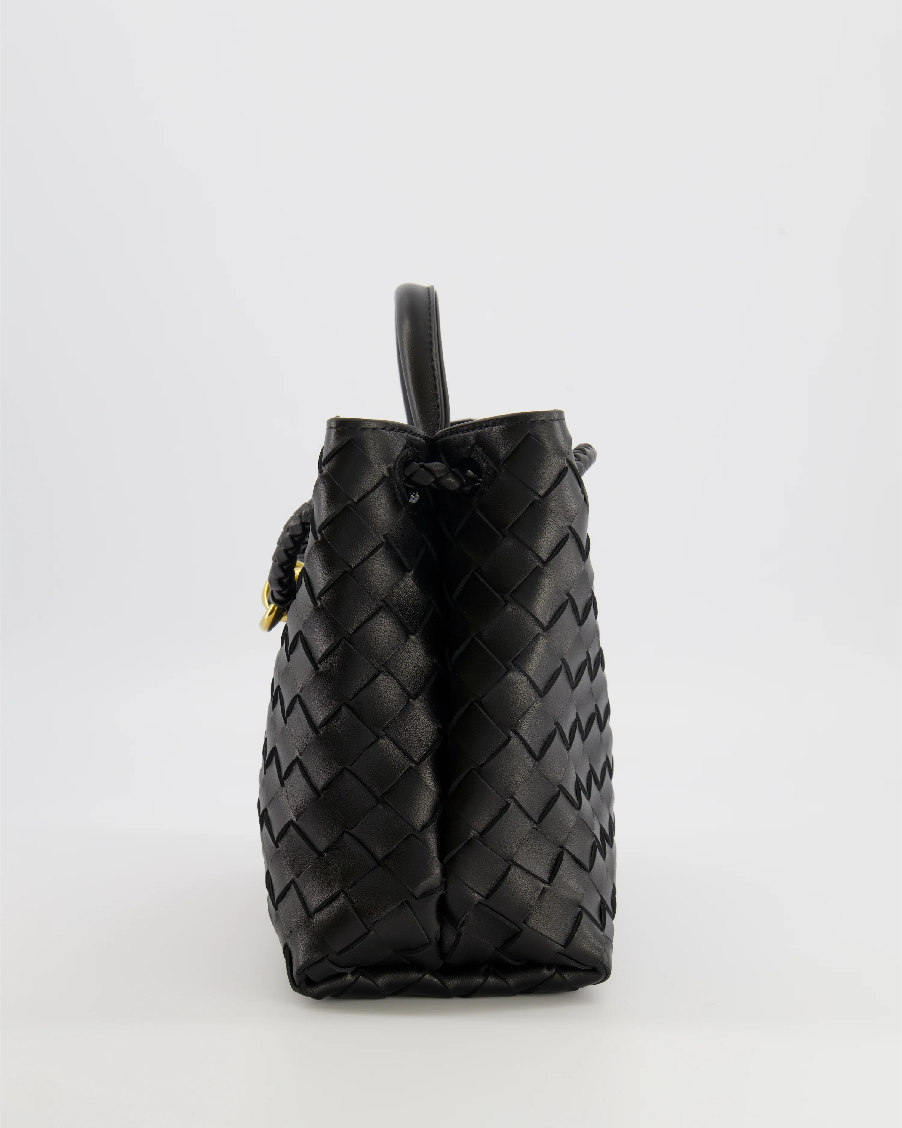 Bottega Veneta Small Andiamo Bag in Black Intrecciato Leather with Gold Hardware RRP £3,460 - Image 6