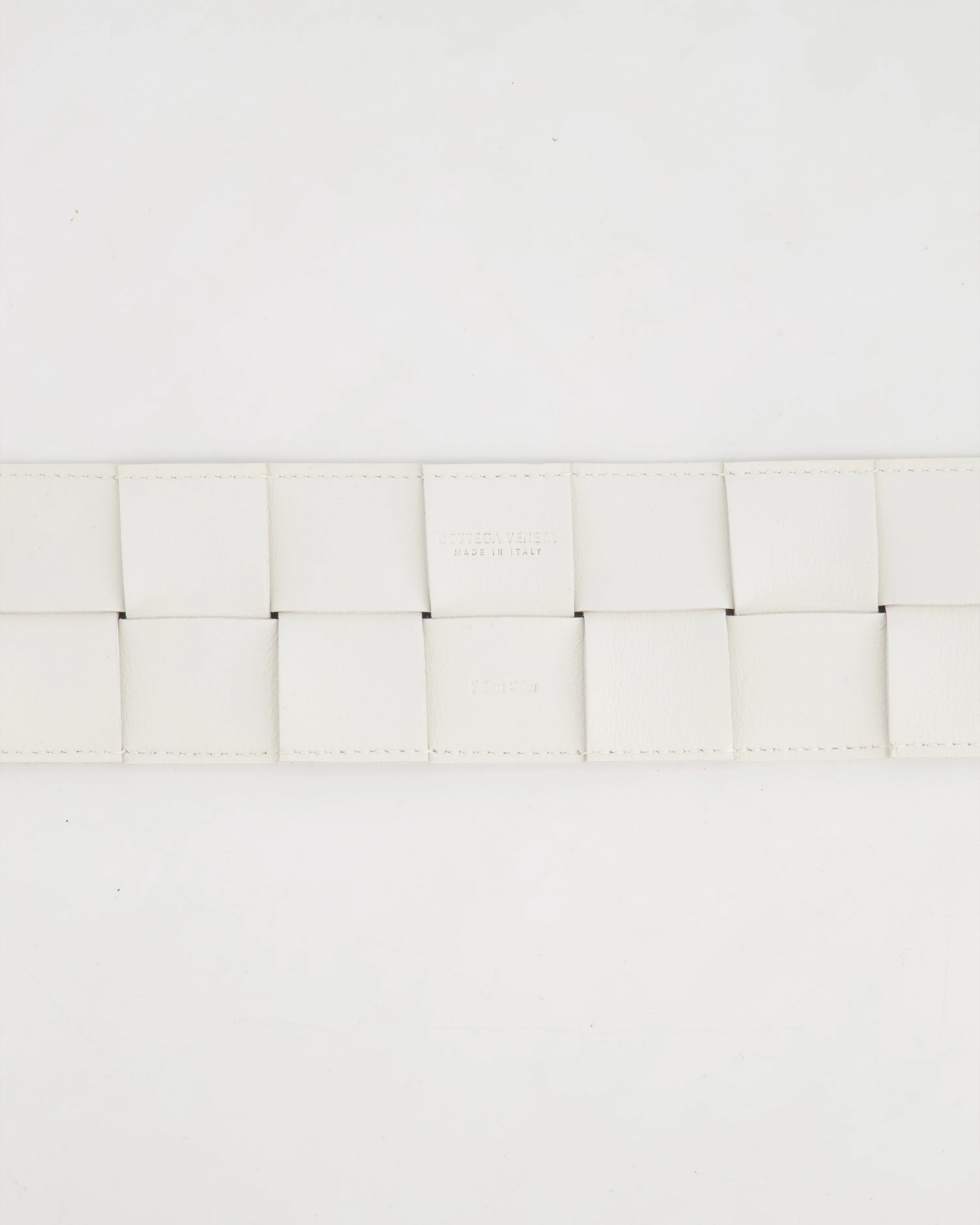 Bottega Veneta White Intrecciato Belt with Gold Triangle Buckle RRP £620 Size 75cm - Image 8