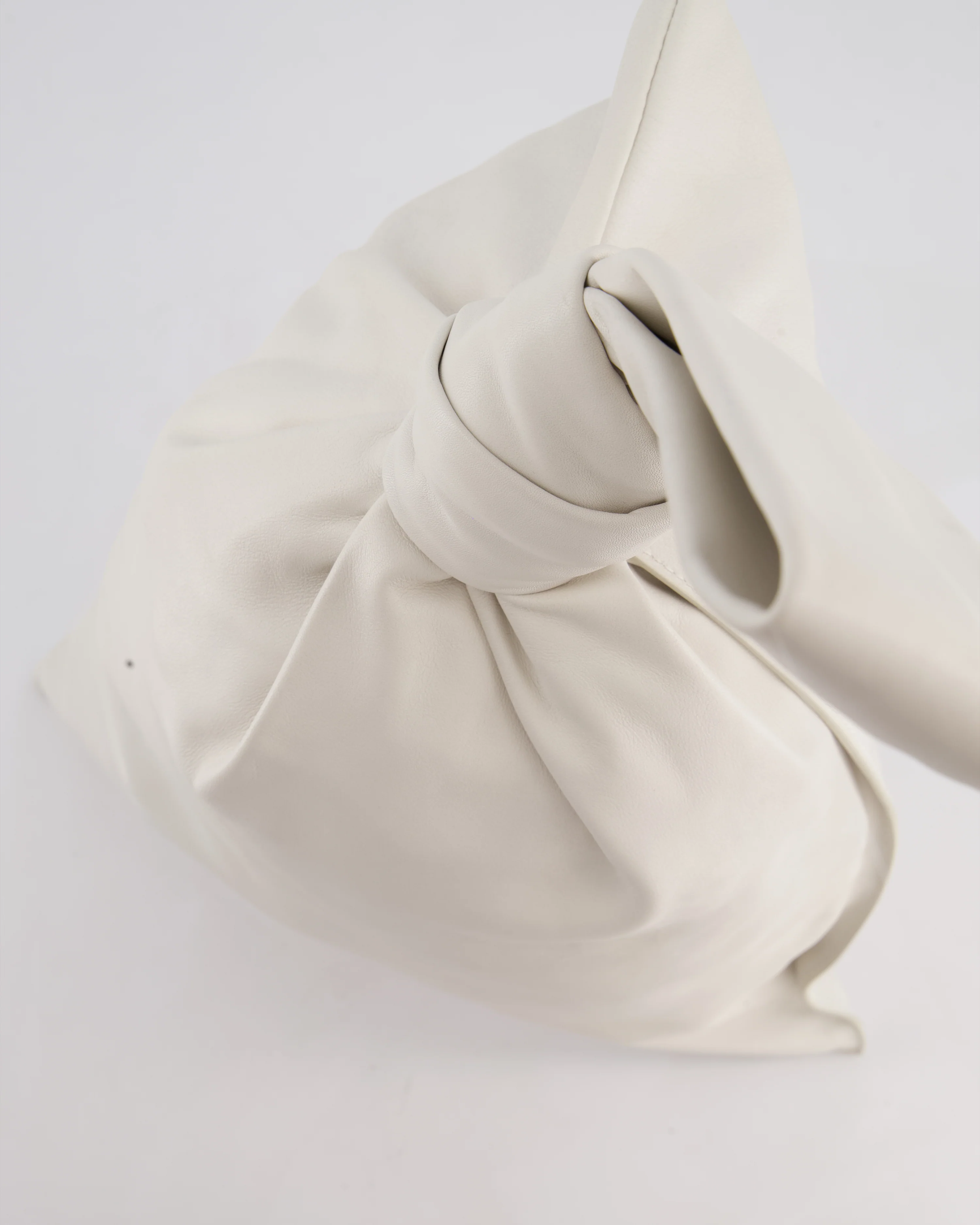 Bottega Veneta Large White Calfskin Leather Knot Clutch Bag - Image 14