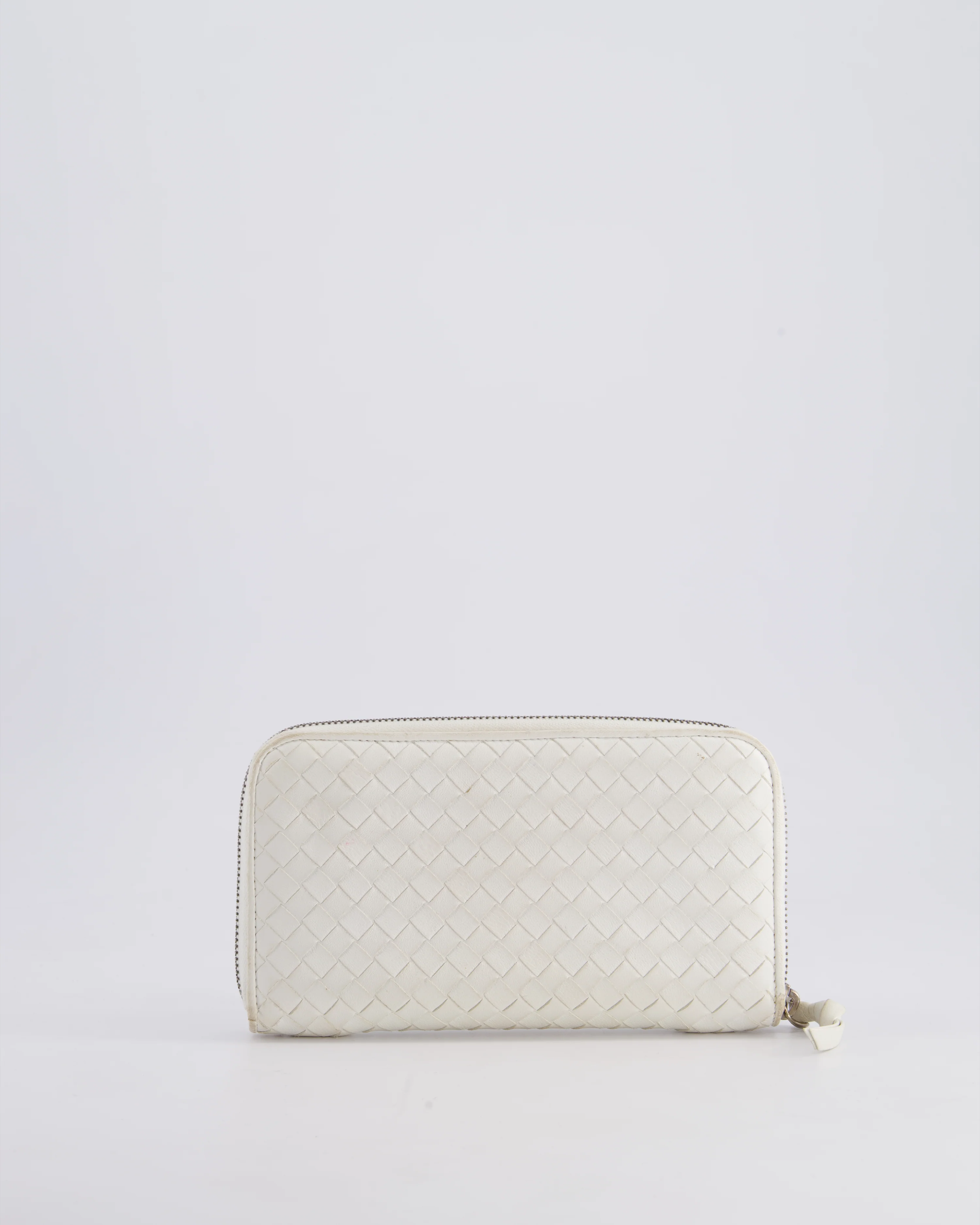 Bottega Veneta White Intrecciato Wallet - Image 4