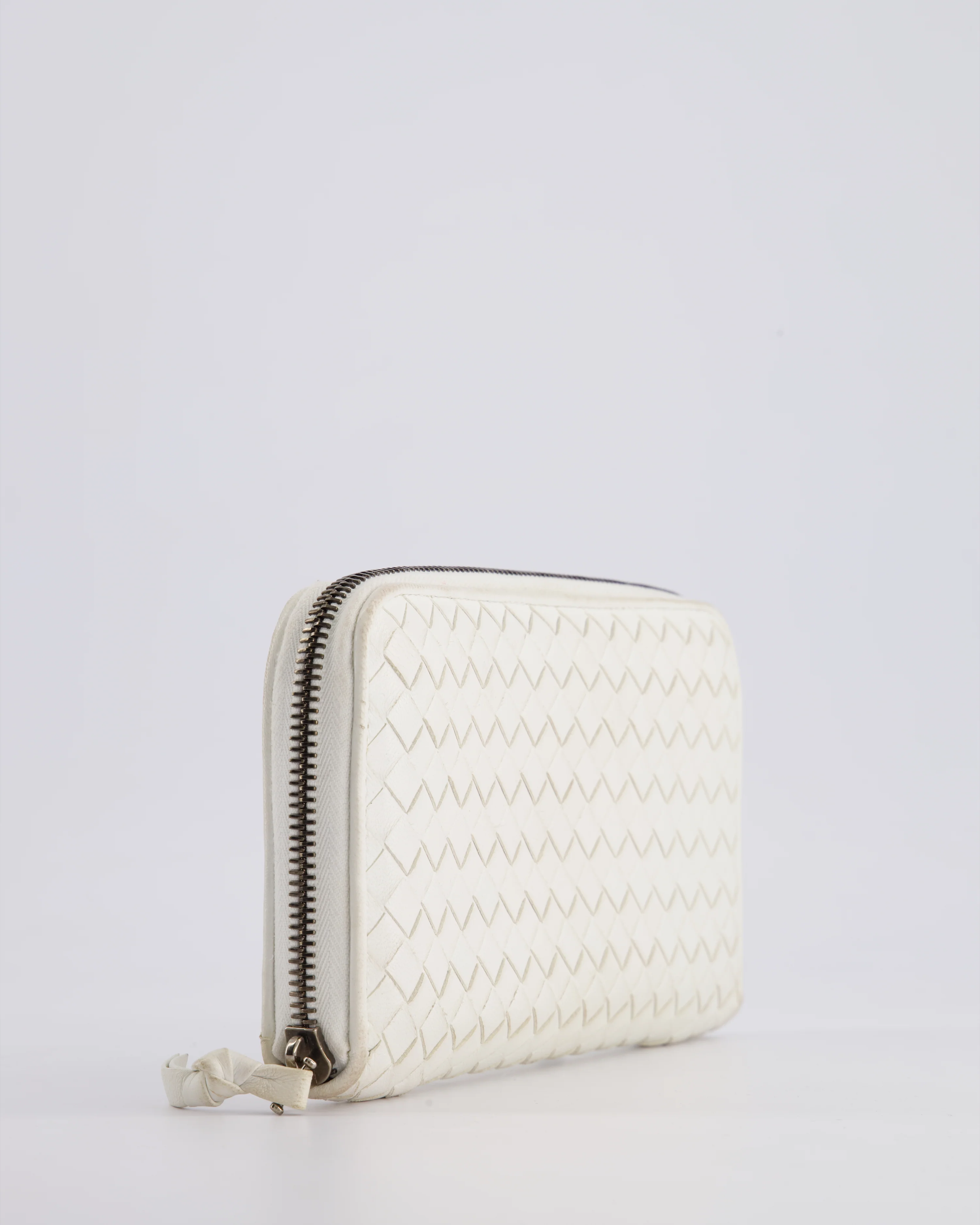 Bottega Veneta White Intrecciato Wallet - Image 9