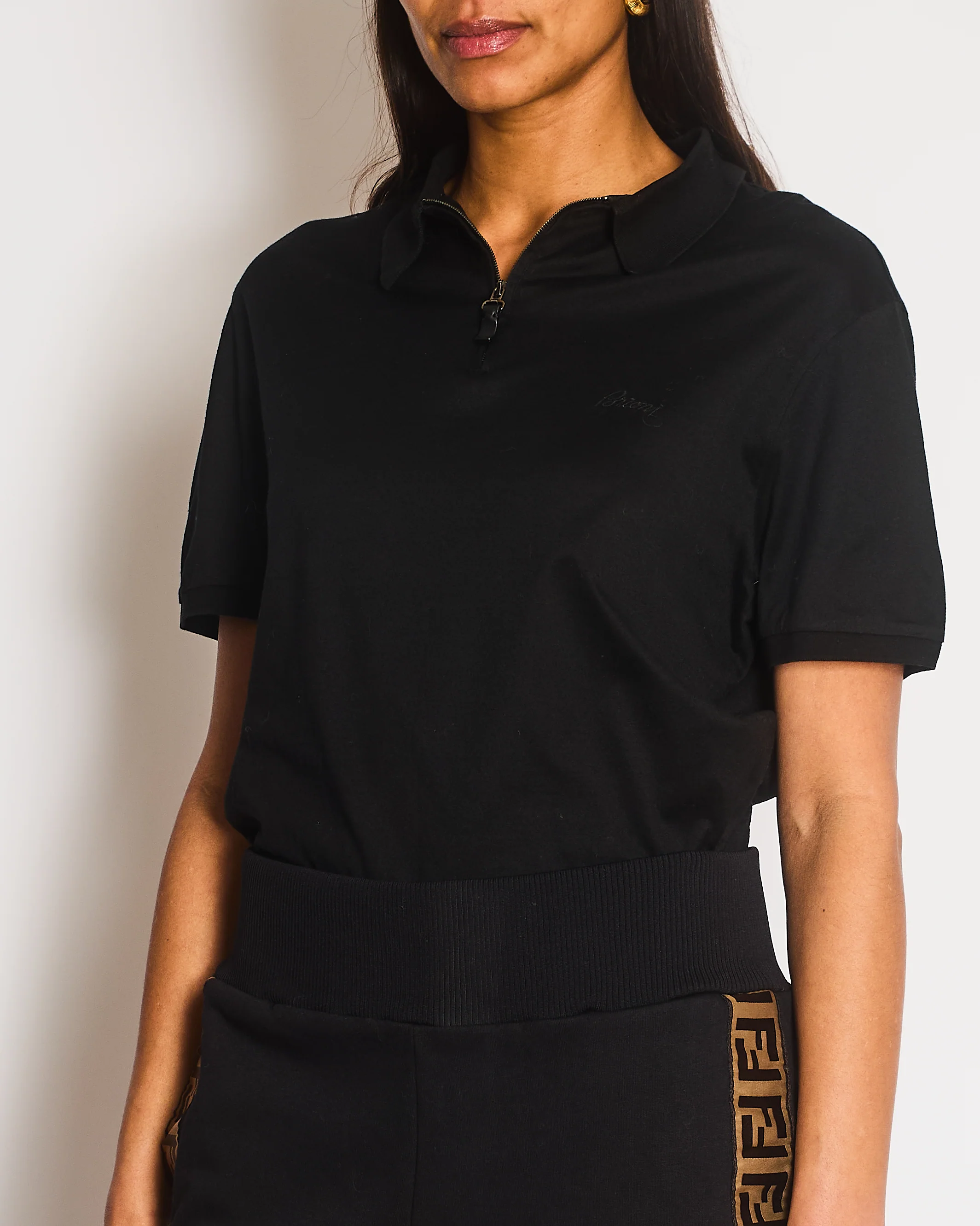 Brioni Black Logo Short Sleeve Polo Size S (UK 6/8) - Image 6