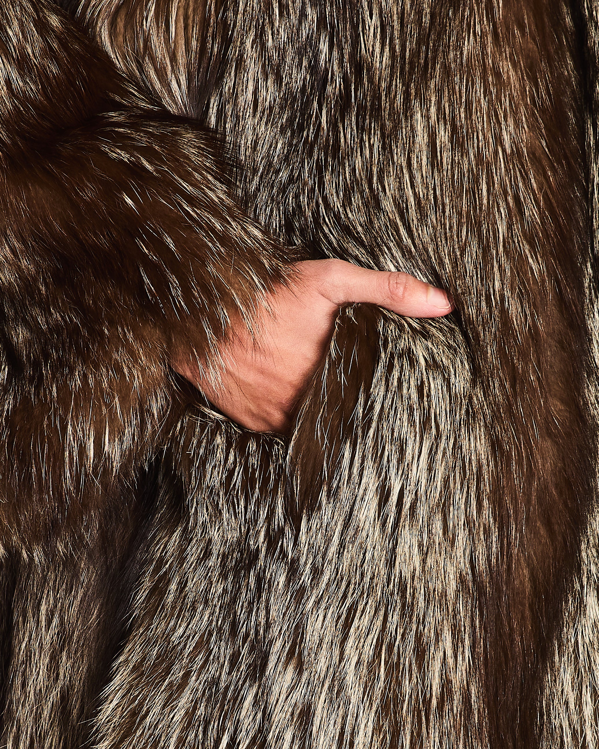 Silver Fox Fur Long Coat Size UK 10-12 - Image 4