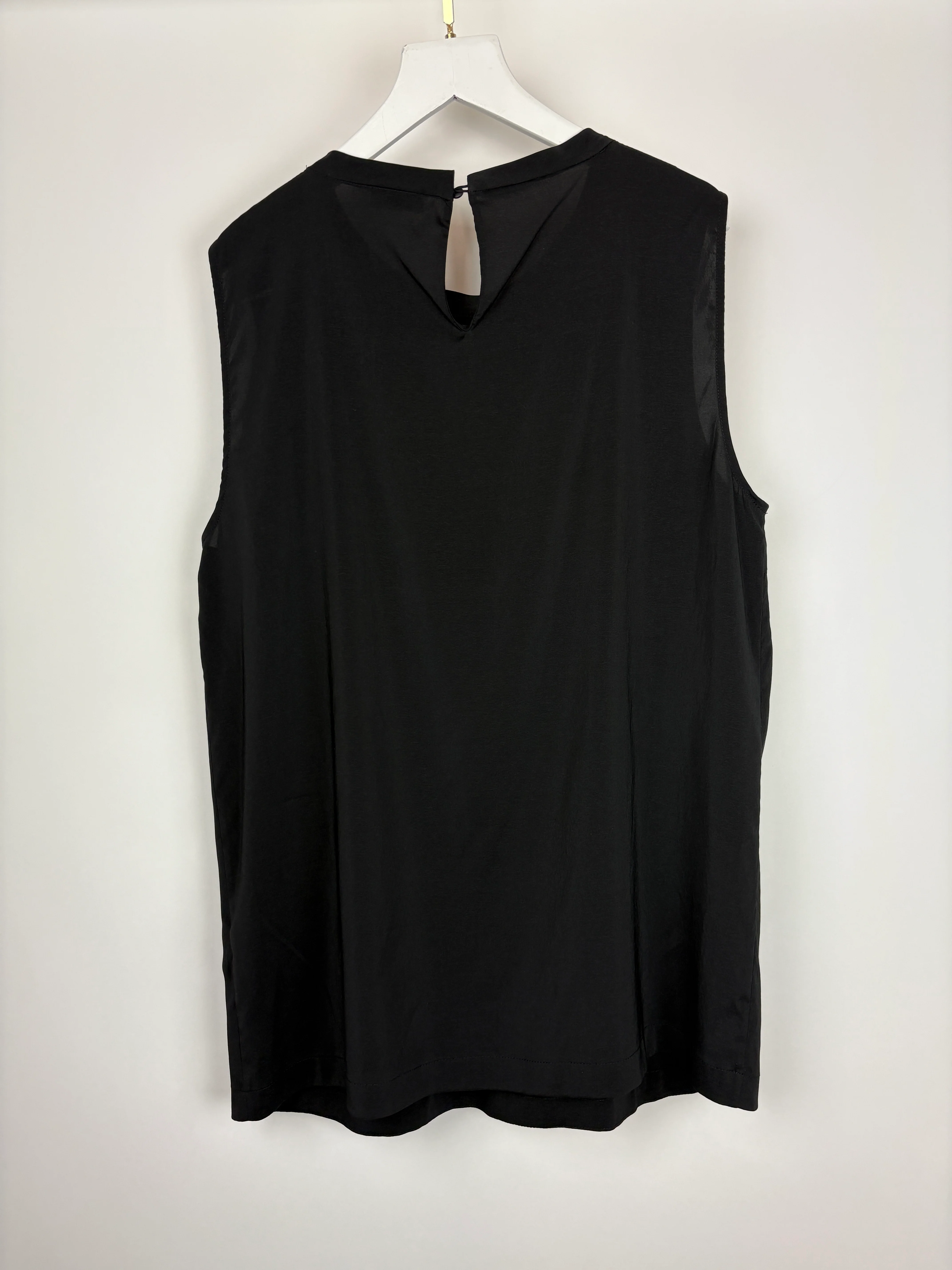 Brunello Cucinelli Black Silk Sleeveless Top Size XL (UK 14/16) - Image 5