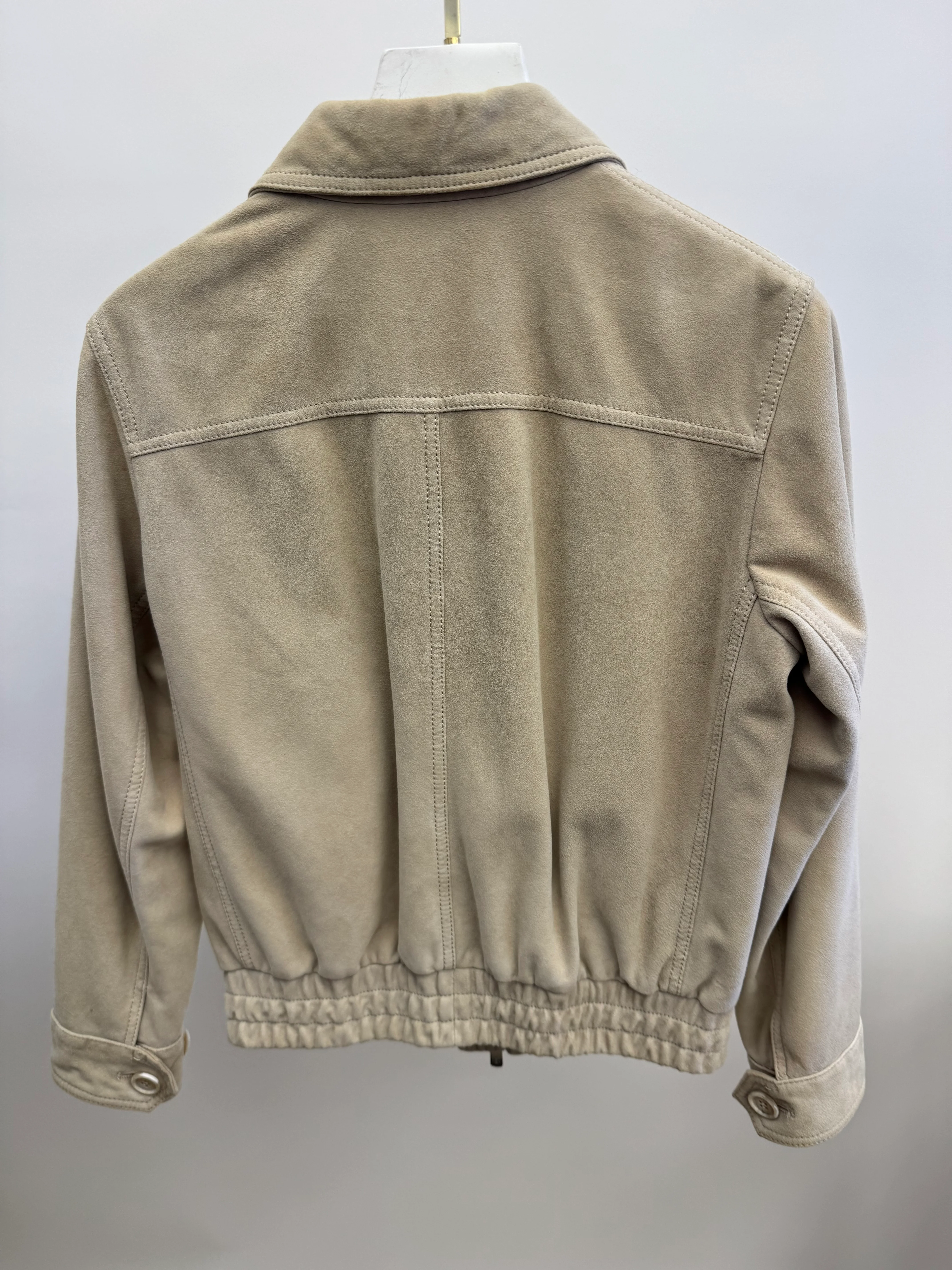 Brunello Cucinelli Kids Beige Suede Leather Jacket with Zip Size 10 years RRP £1,510 - Image 5