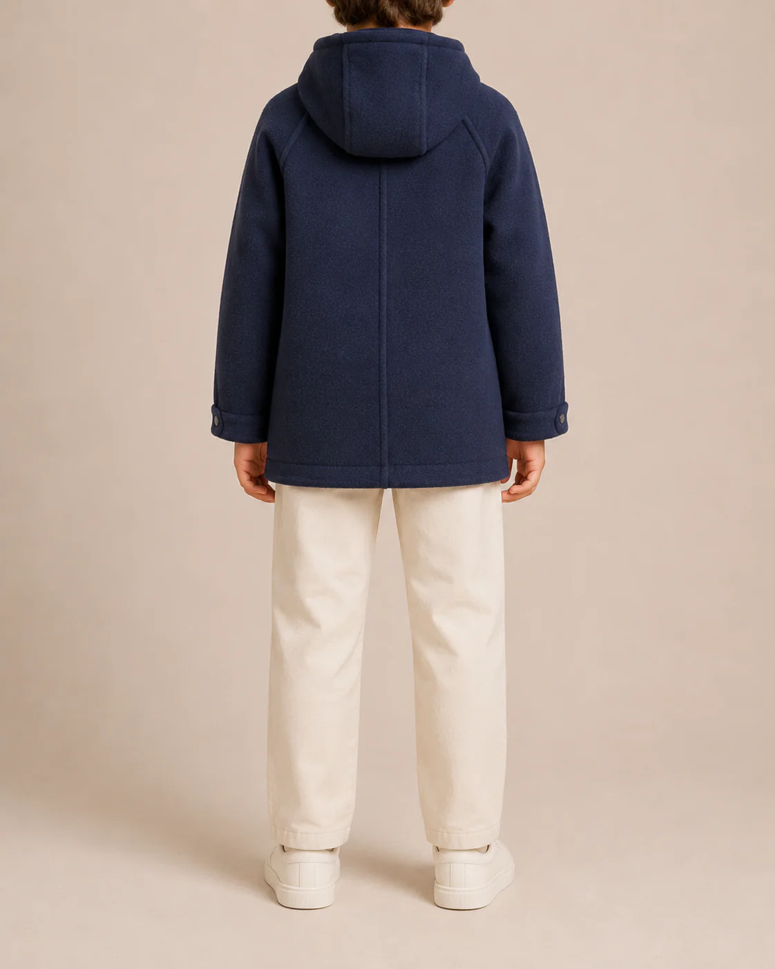 Brunello Cucinelli Kids Navy Cashmere Coat with Hood and Pocket Details Size 8 years RRP £1,500&nbsp; - Image 2