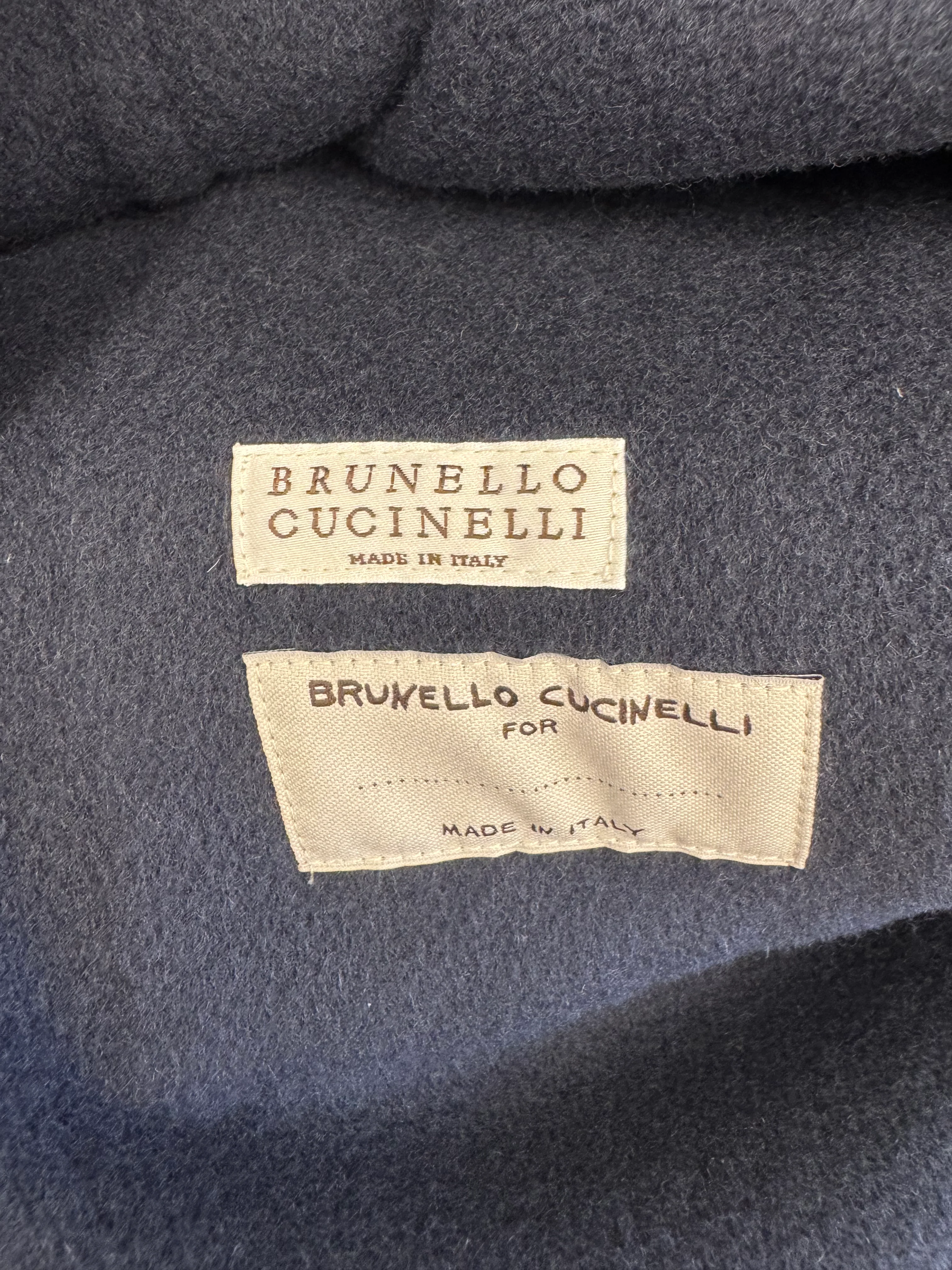 Brunello Cucinelli Kids Navy Cashmere Coat with Hood and Pocket Details Size 8 years RRP £1,500&nbsp; - Image 5