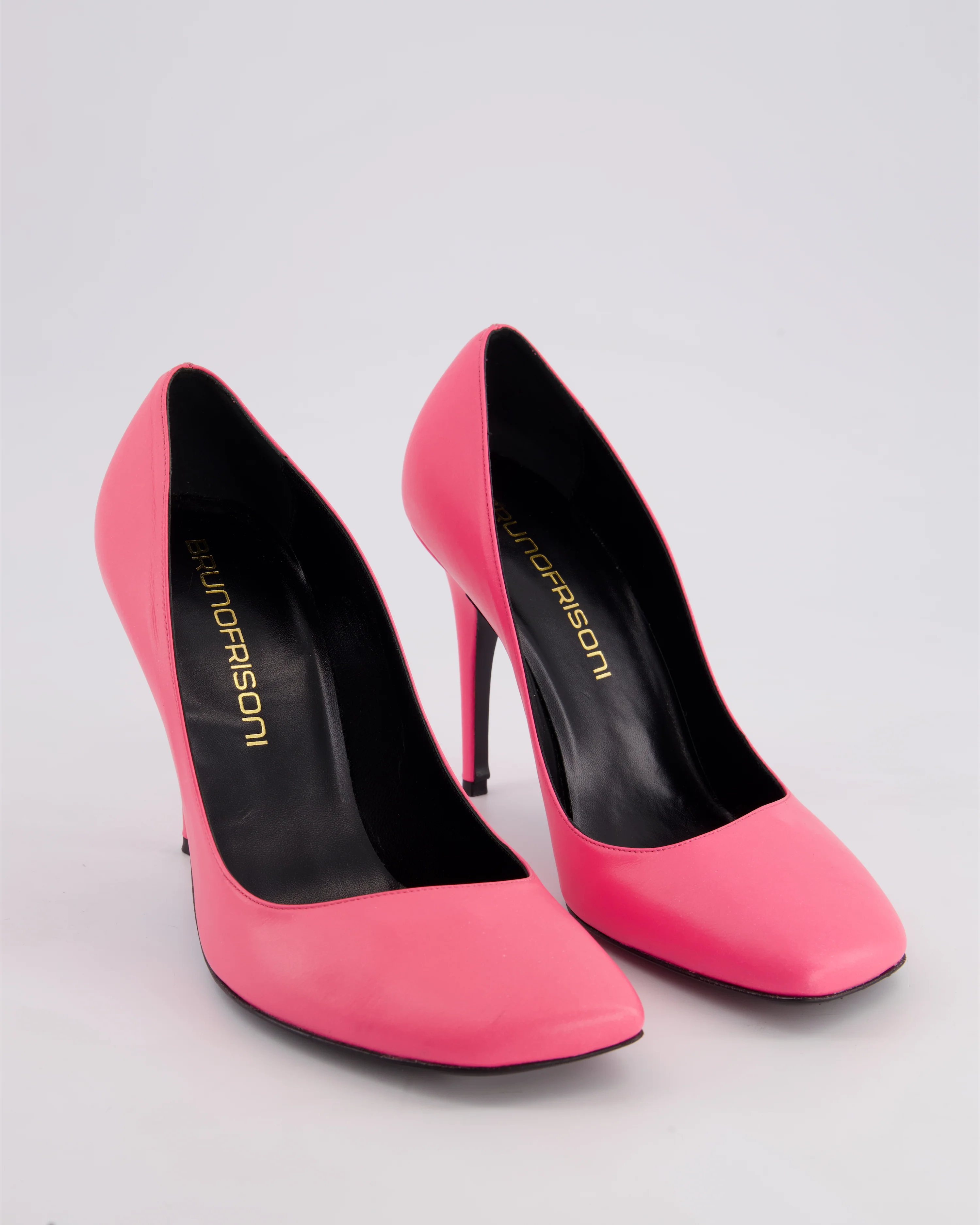 Brunofrisoni Hot Pink Leather Heels with Square Toe Size EU 38.5 - Image 2