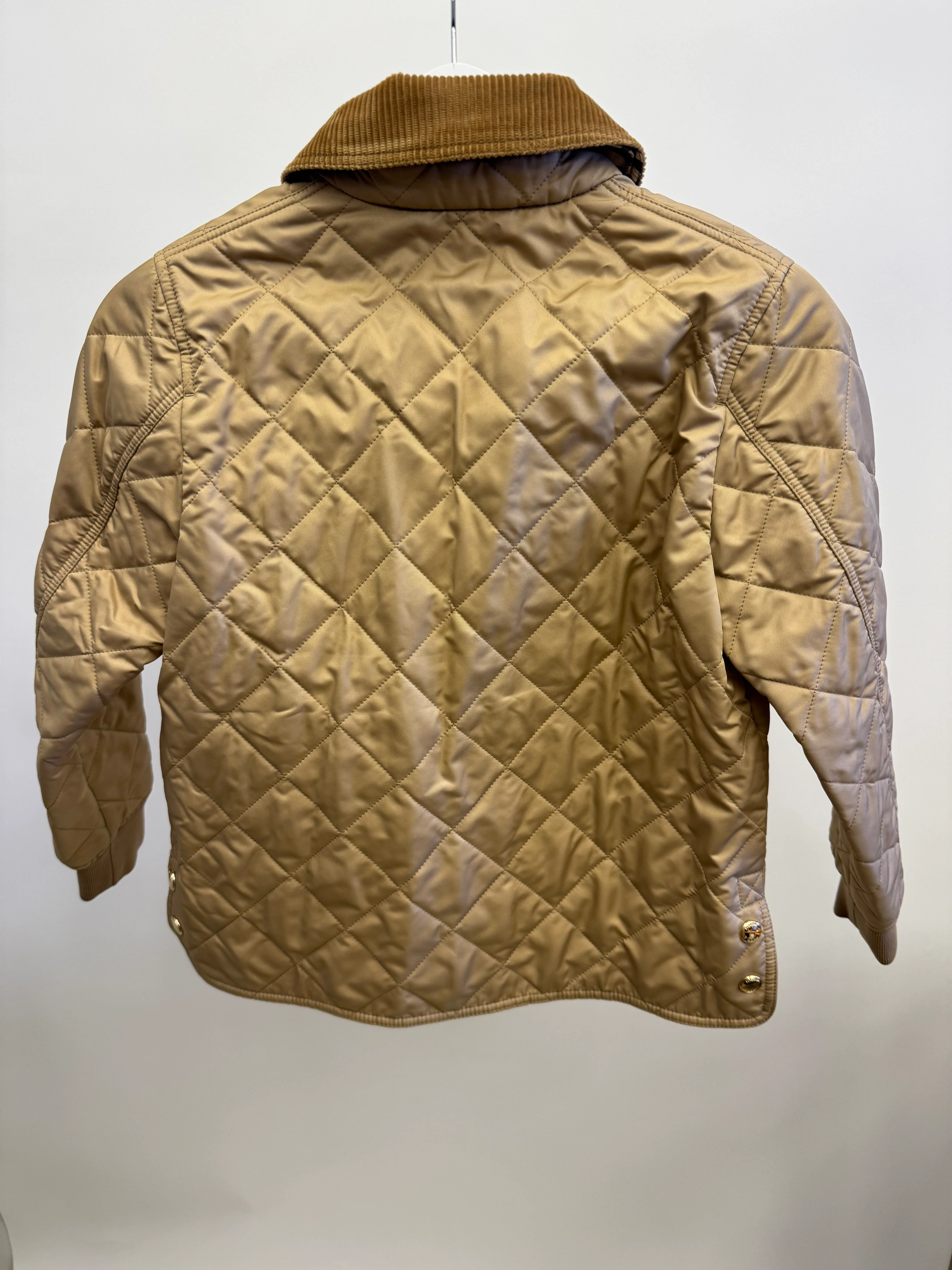 Burberry Kids Beige Matelasse Barn Jacket with Velours Cotele Collar Size 8 years RRP £420 - Image 4