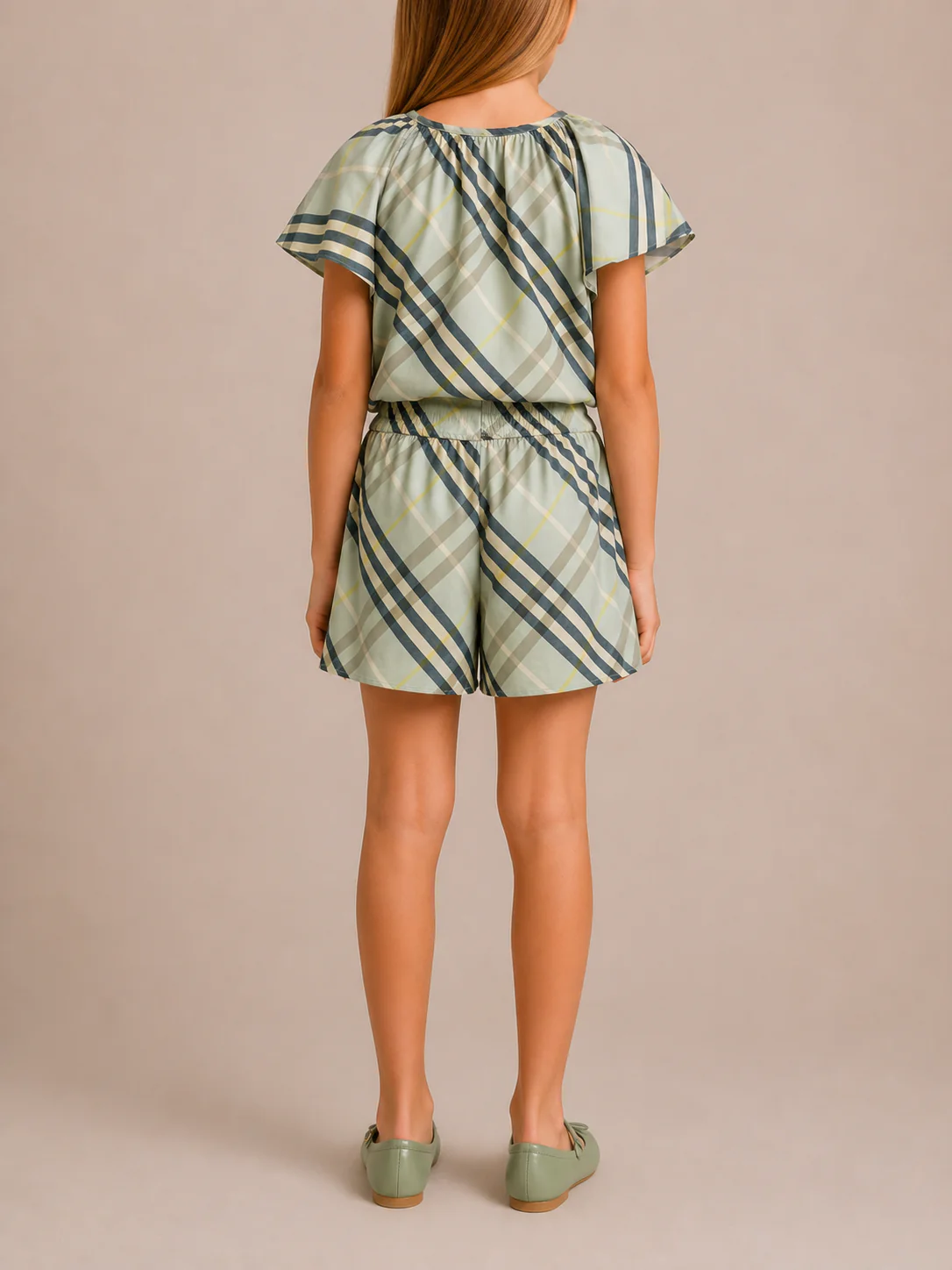 Burberry Kids Green Checked Shirt Top and Skirt Set Size 10 years - Image 2
