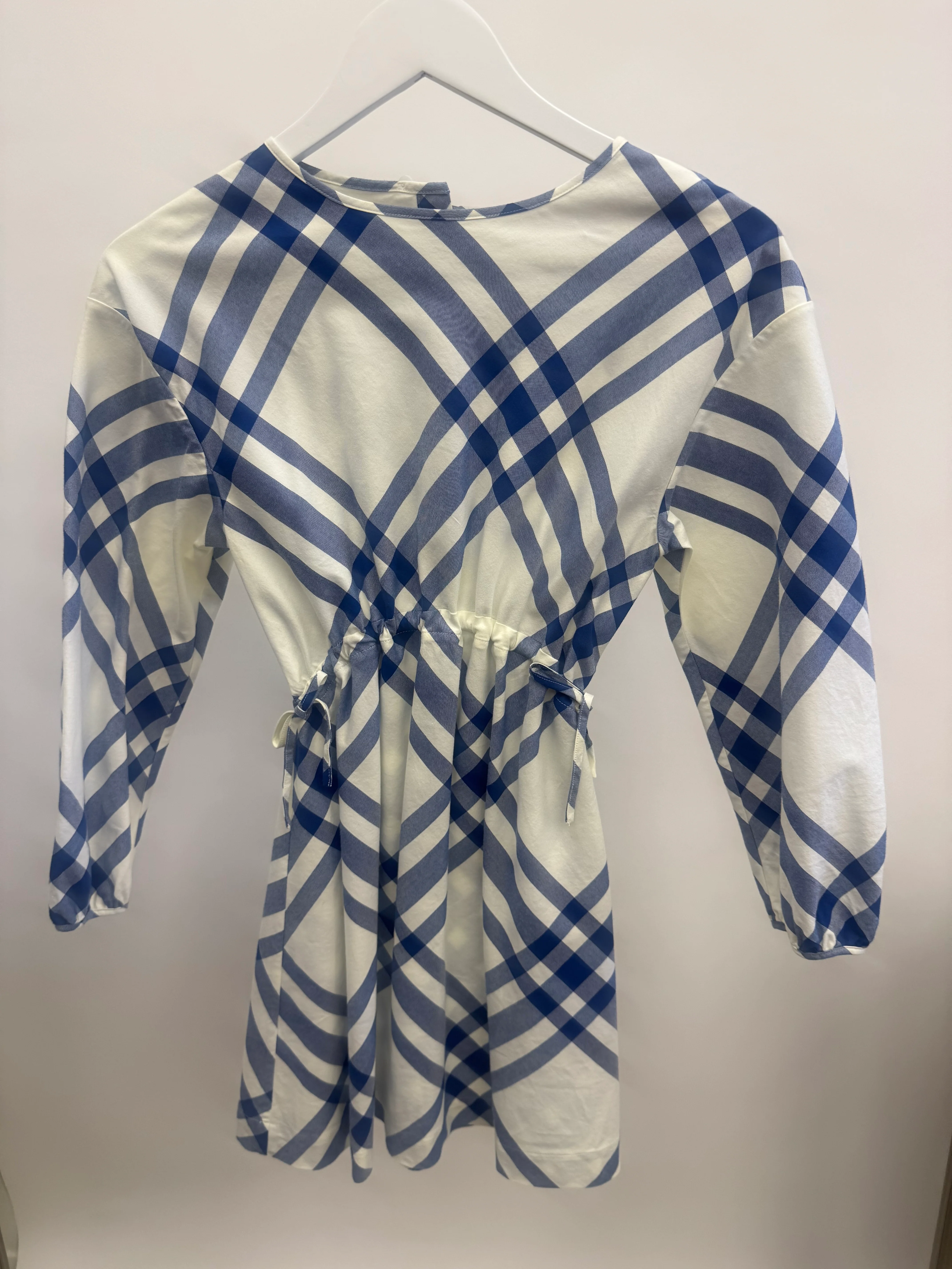 Burberry Kids White and Blue Checked Cotton Dress Size 10 years RRP £400 - Image 3