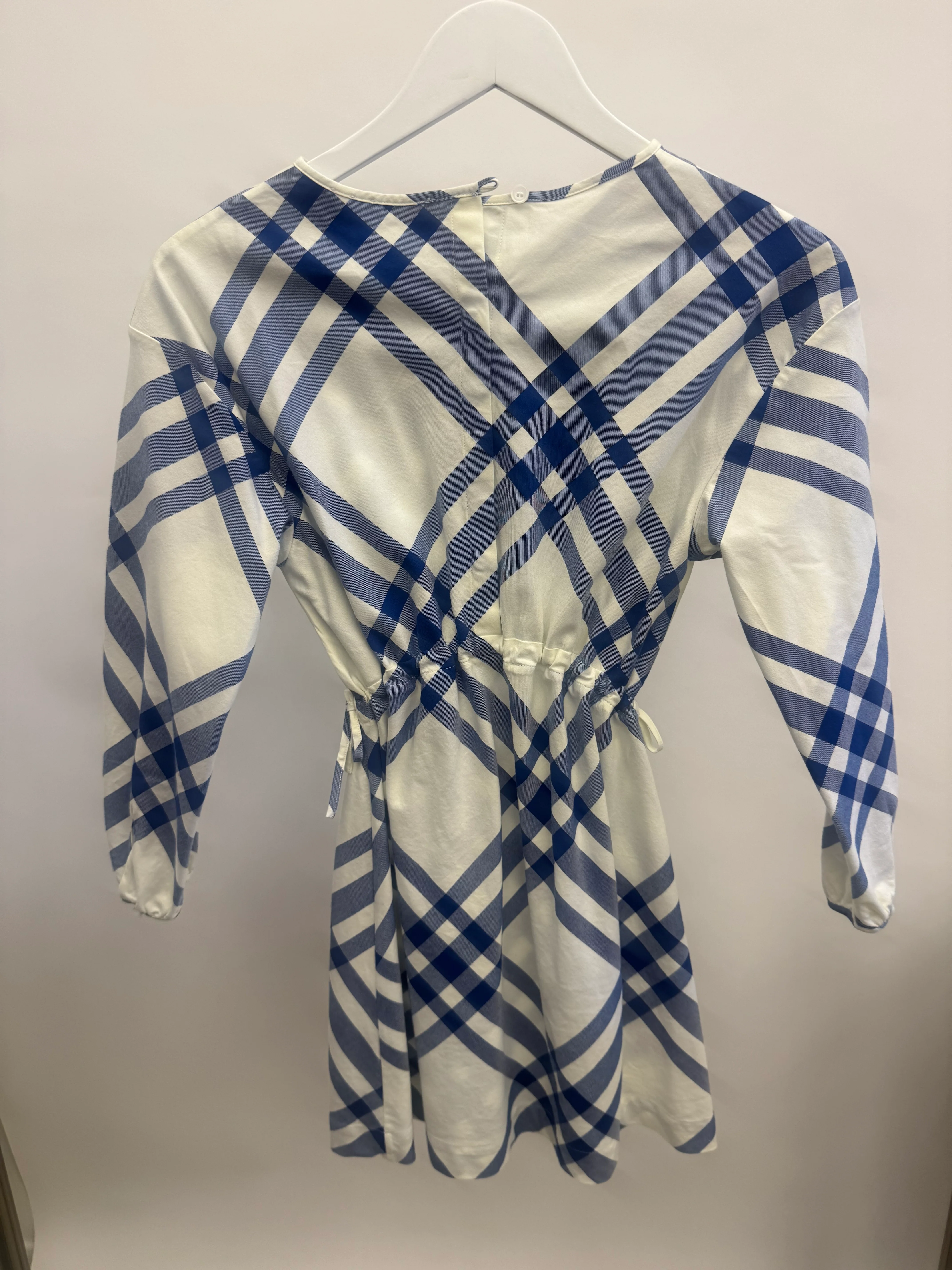 Burberry Kids White and Blue Checked Cotton Dress Size 10 years RRP £400 - Image 5