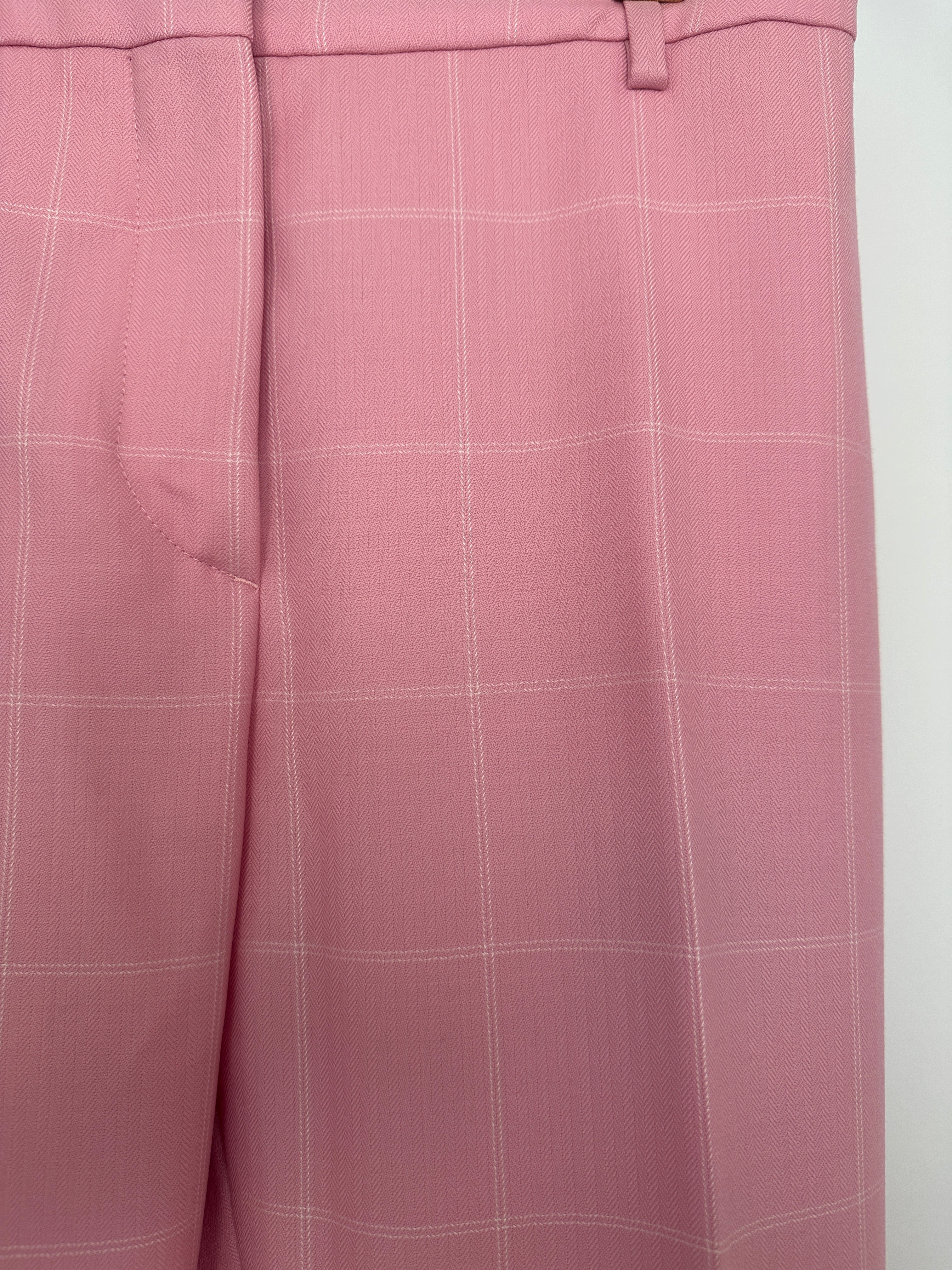 Calvin Klein Candy Pink Check Suit Jacket and Straight Let Trousers Set Size FR 38 (UK 10) - Image 18