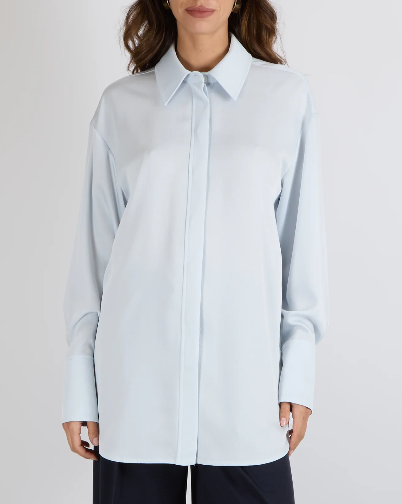 Camilla and Marc Icy Blue Button Down Shirt Size UK 10