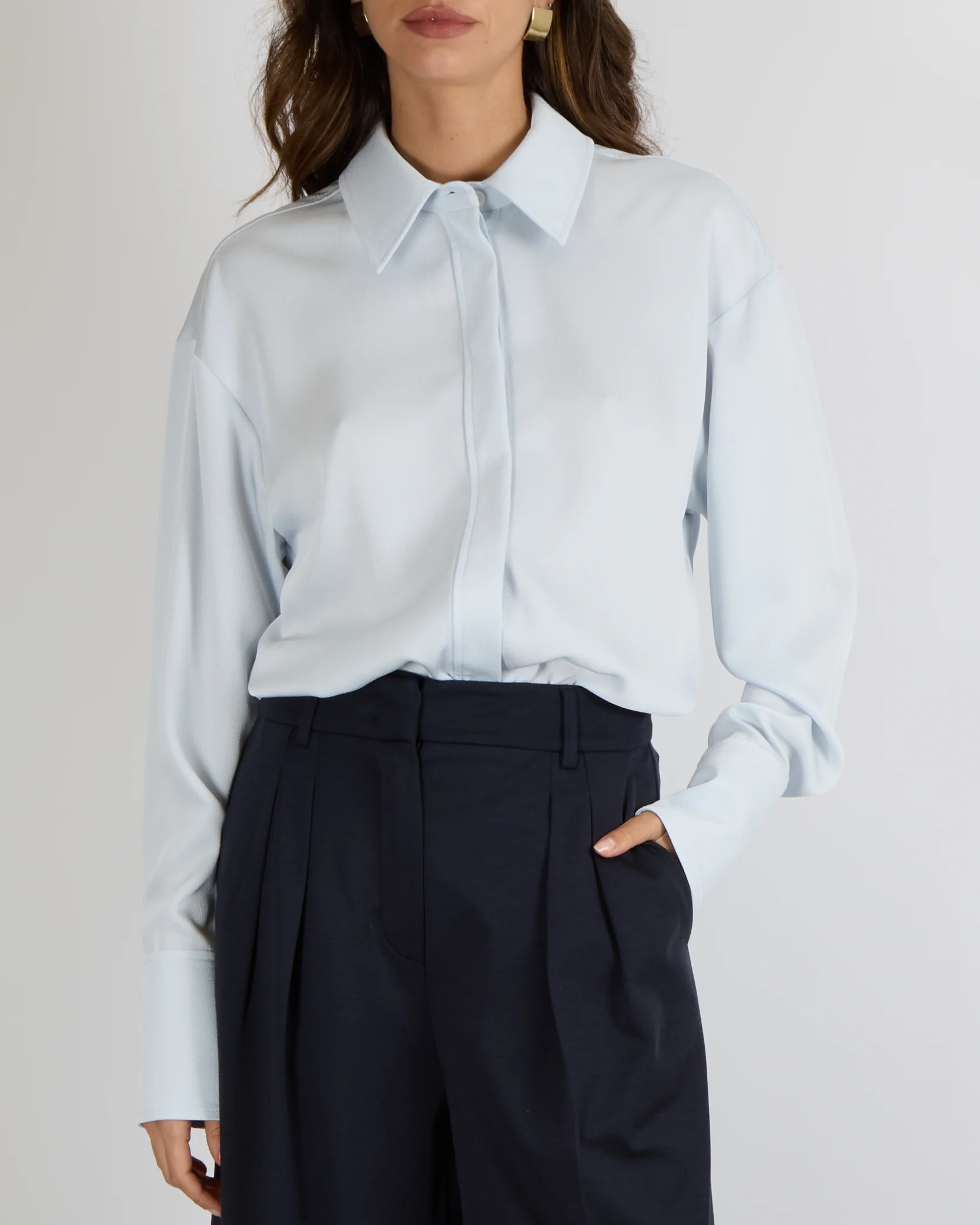 Camilla and Marc Icy Blue Button Down Shirt Size UK 10 - Image 2