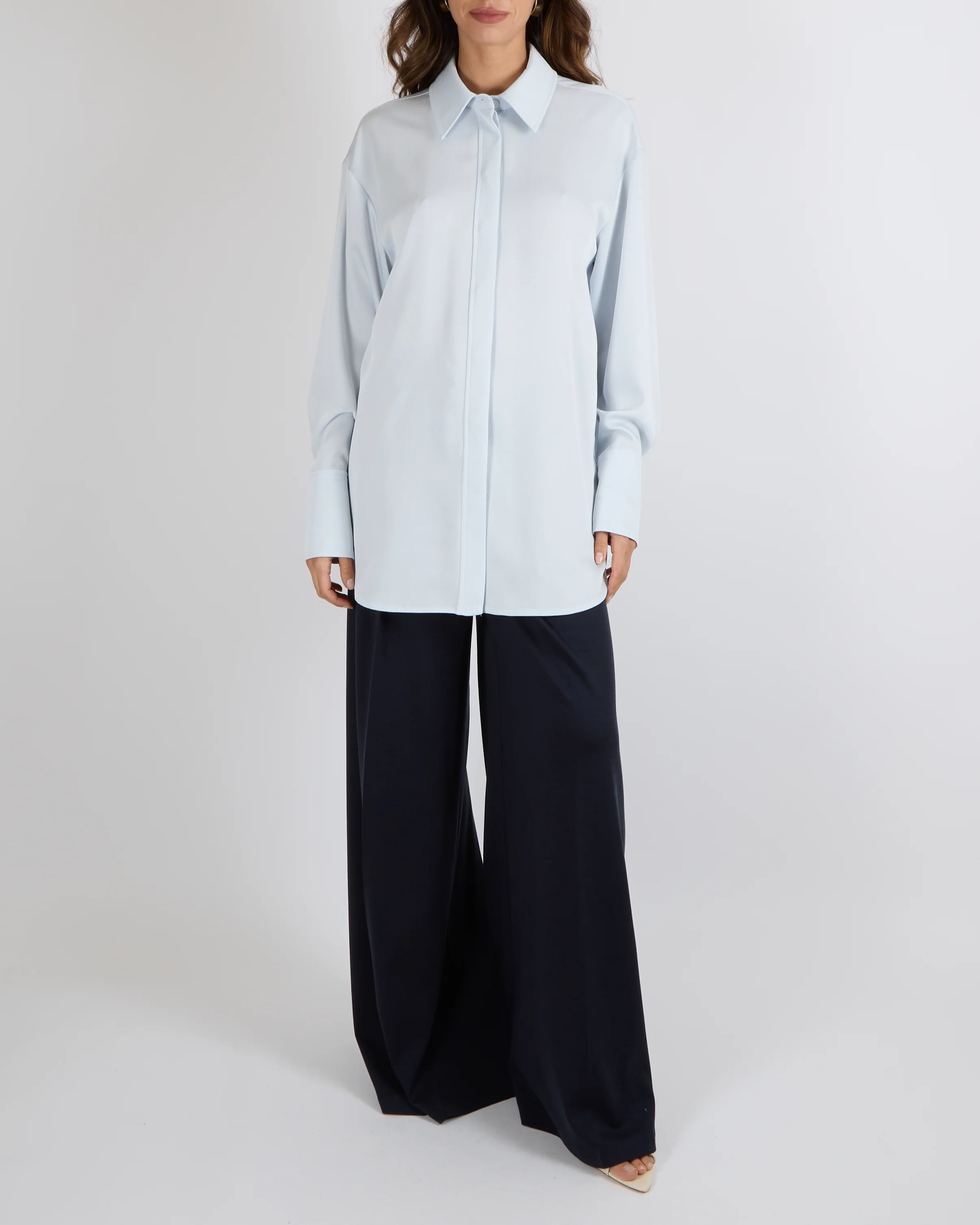 Camilla and Marc Icy Blue Button Down Shirt Size UK 10 - Image 3