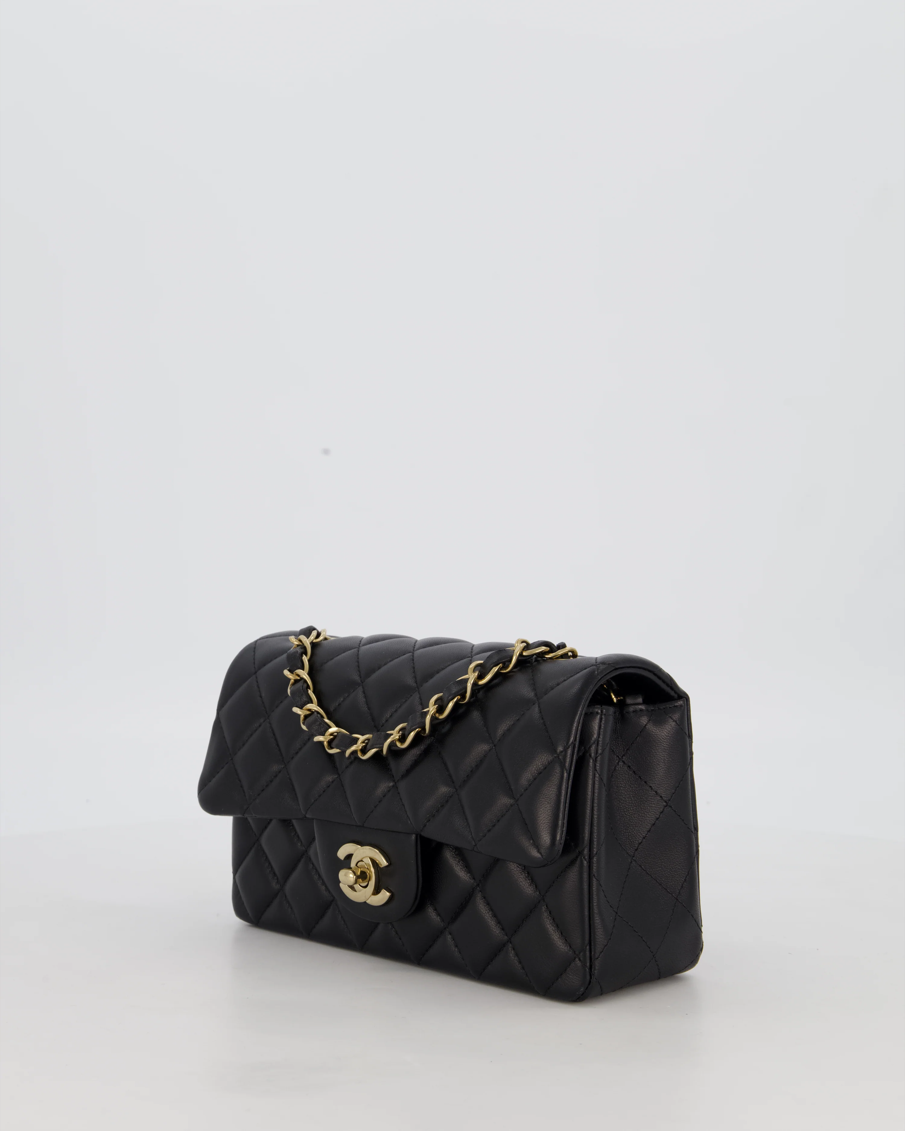 Chanel Black Mini Rectangular Flap Bag in Lambskin Leather with Gold Hardware - Image 10