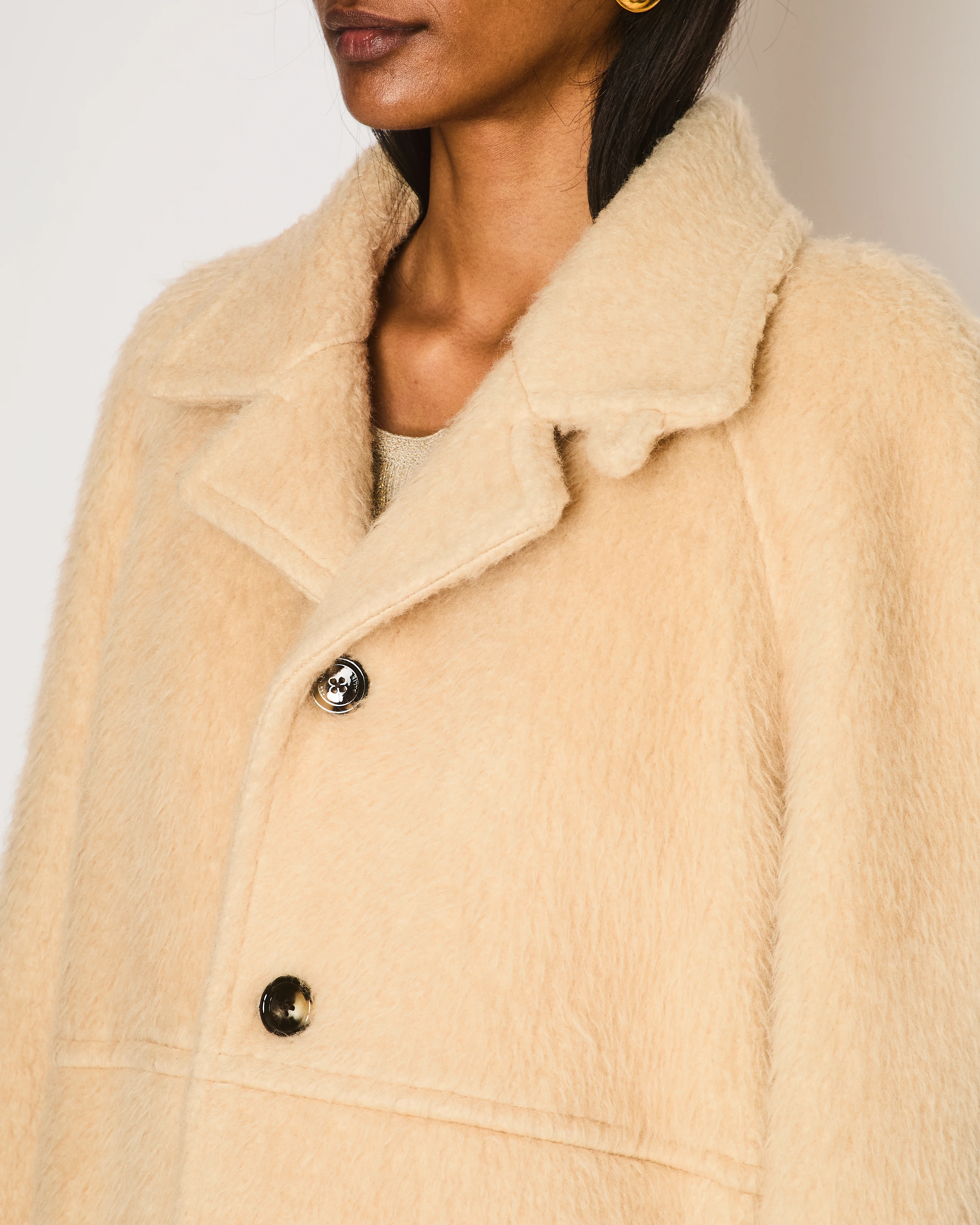 Celine Beige Camel Hair Single Breasted Coat Size FR 34 (UK 6) - Image 4