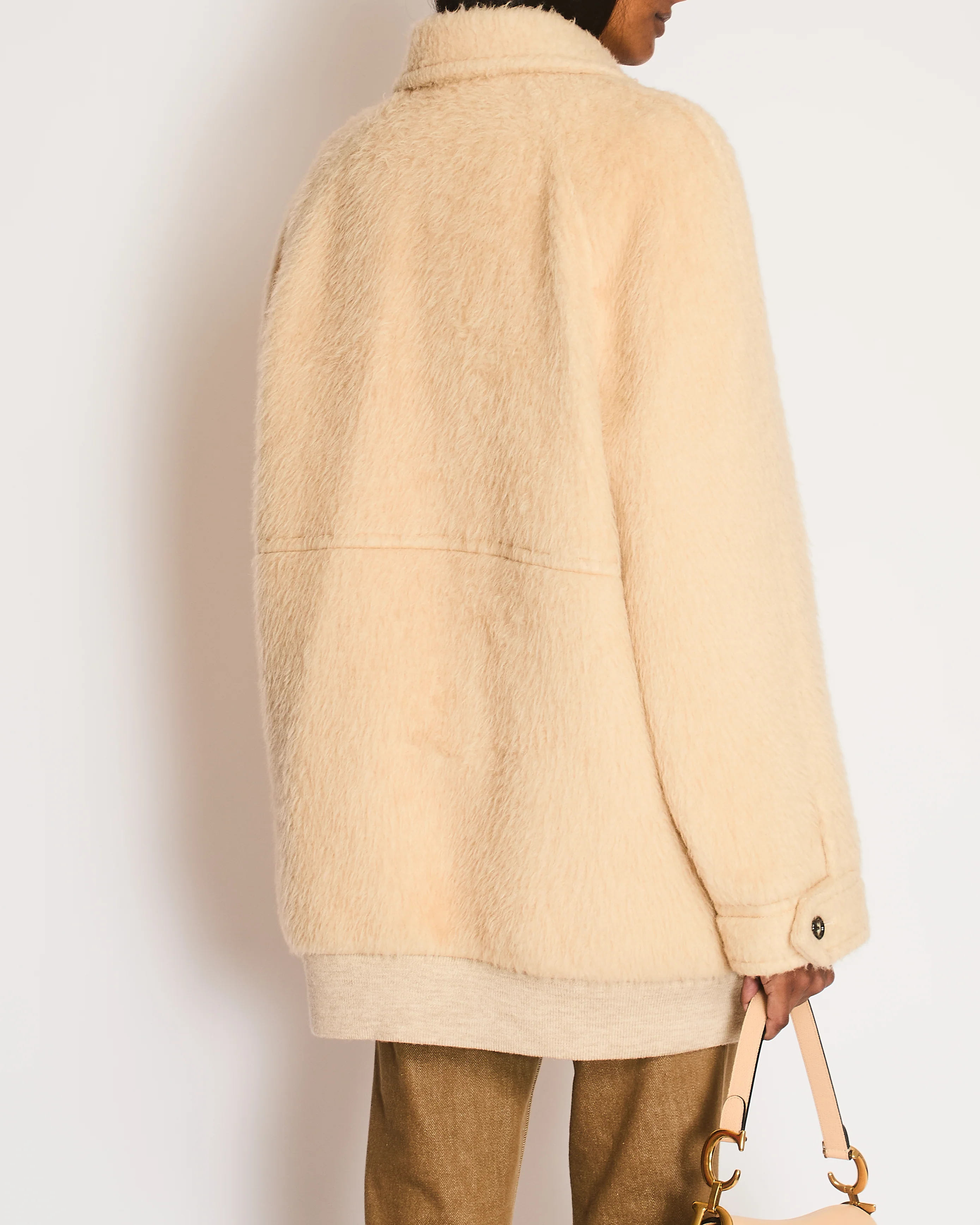 Celine Beige Camel Hair Single Breasted Coat Size FR 34 (UK 6) - Image 6