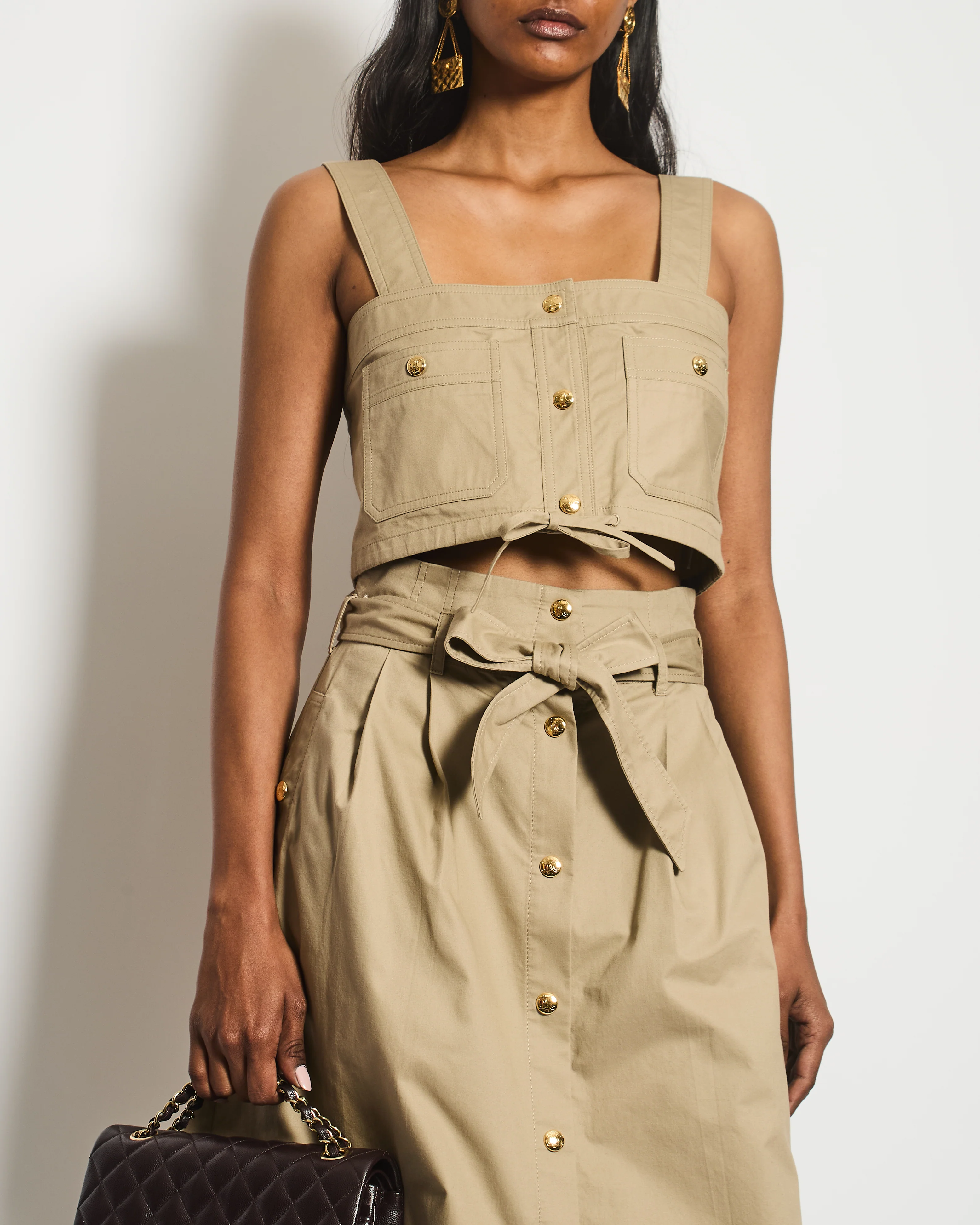 Celine Beige Military Jacket with Matching Top and Skirt Size FR 34/36 (UK 6/8) - Image 2