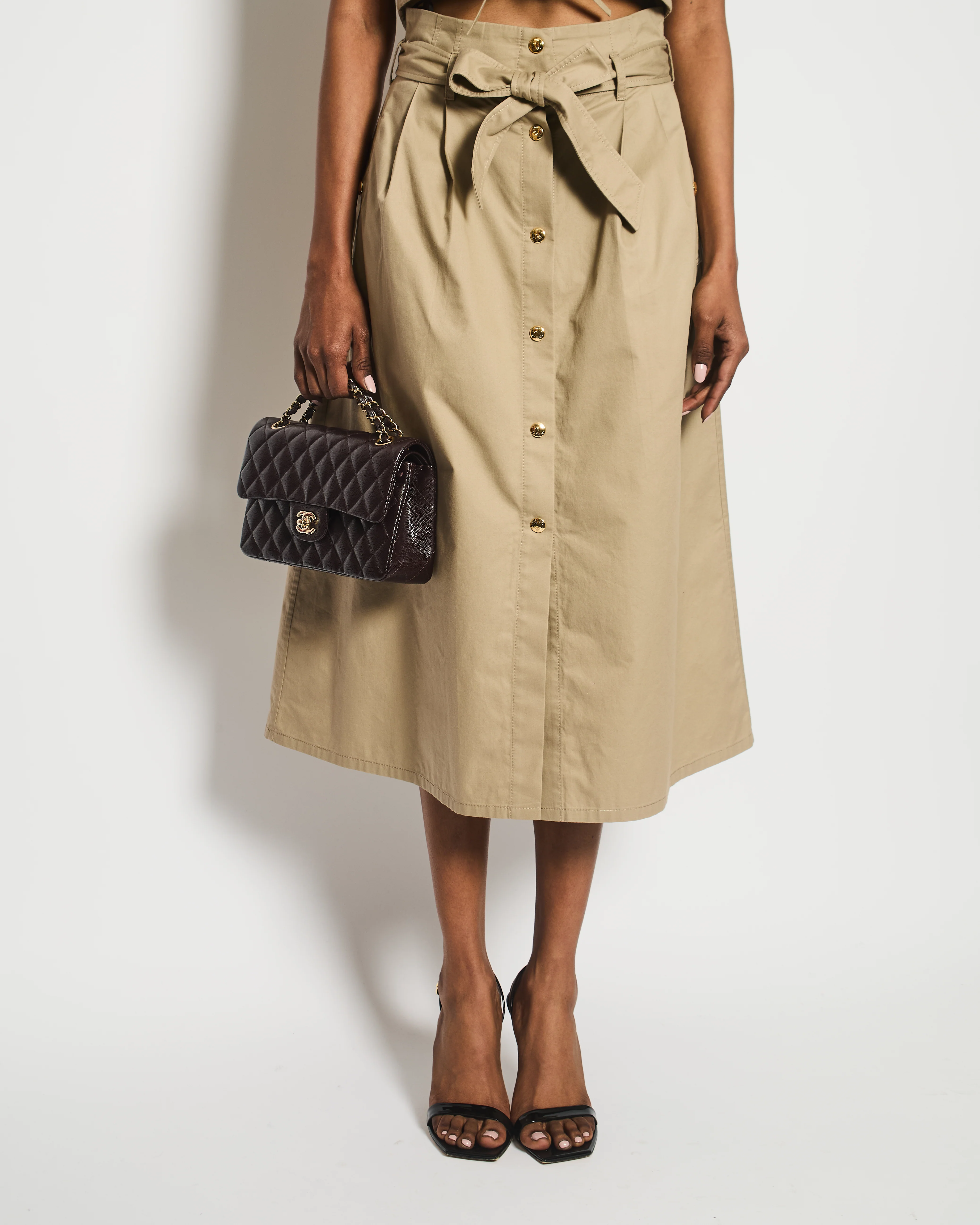 Celine Beige Military Jacket with Matching Top and Skirt Size FR 34/36 (UK 6/8) - Image 7