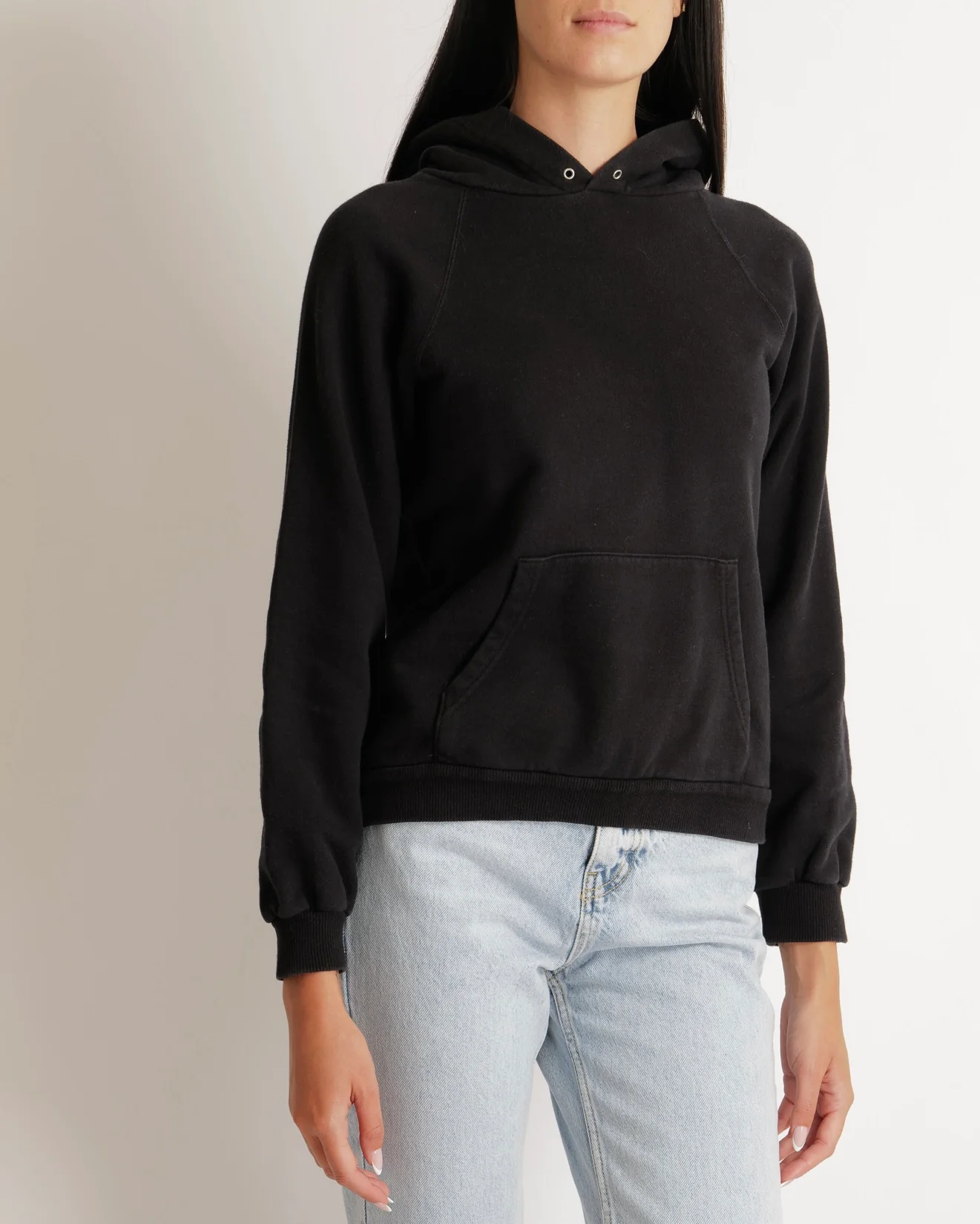 Celine Black Hooded Jumper with White Logo Detail Size L (UK 12) - Image 3