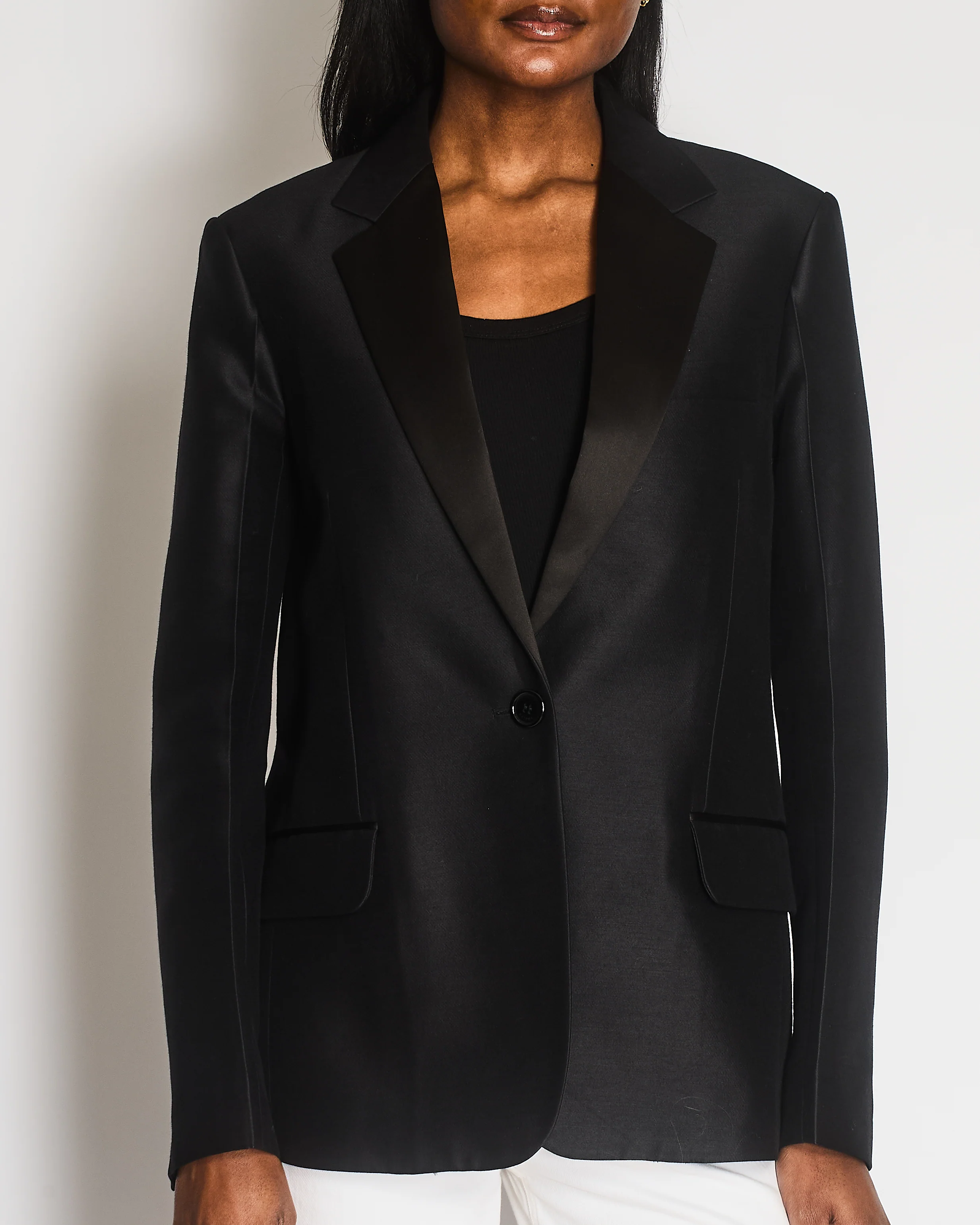 Celine Black Single Breasted Tuxedo Blazer Size FR 42 (UK 14) - Image 2