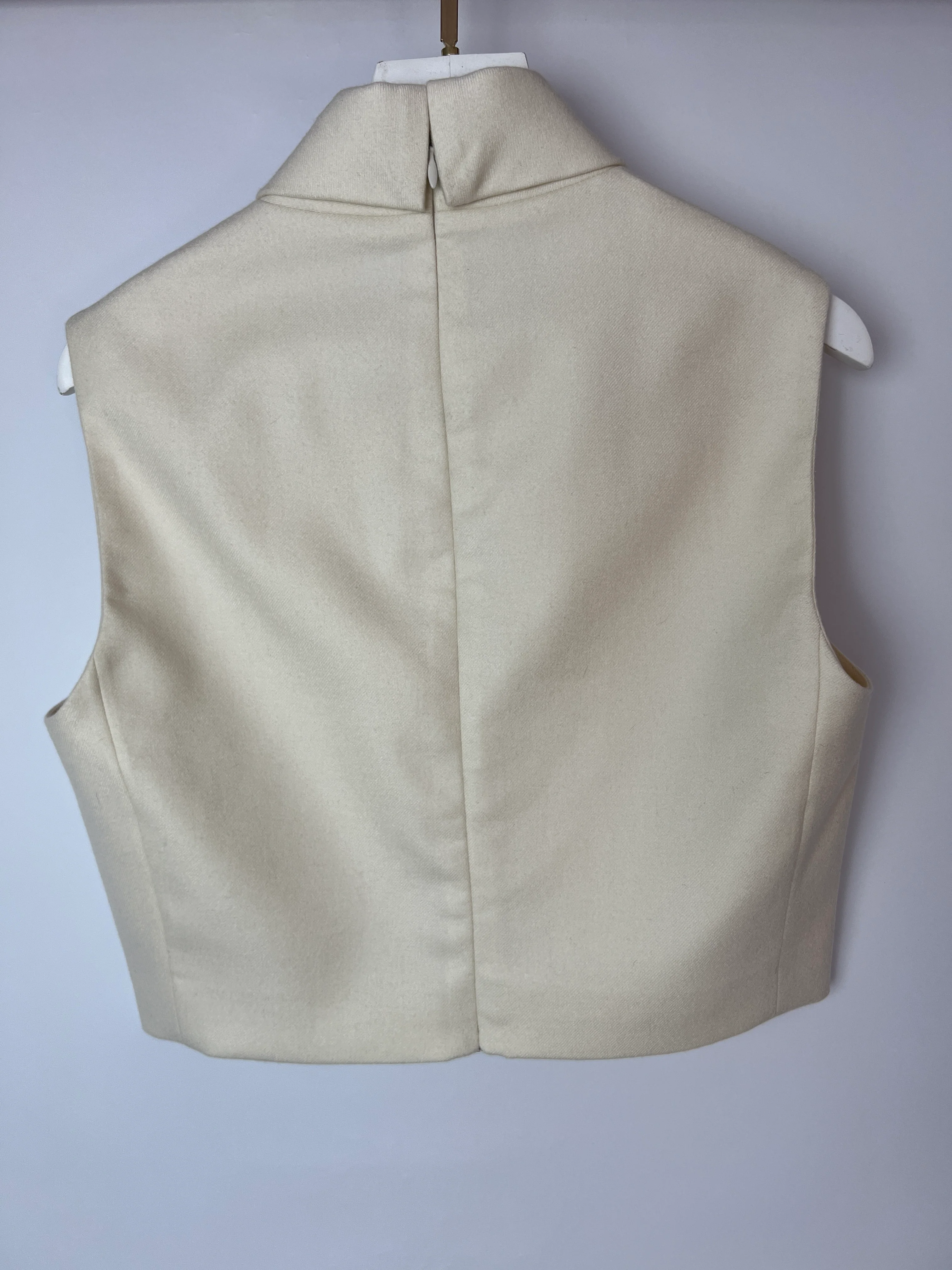 Celine Cream Cropped Cashmere High-Neck Top Size FR 36 (UK 8) - Image 8
