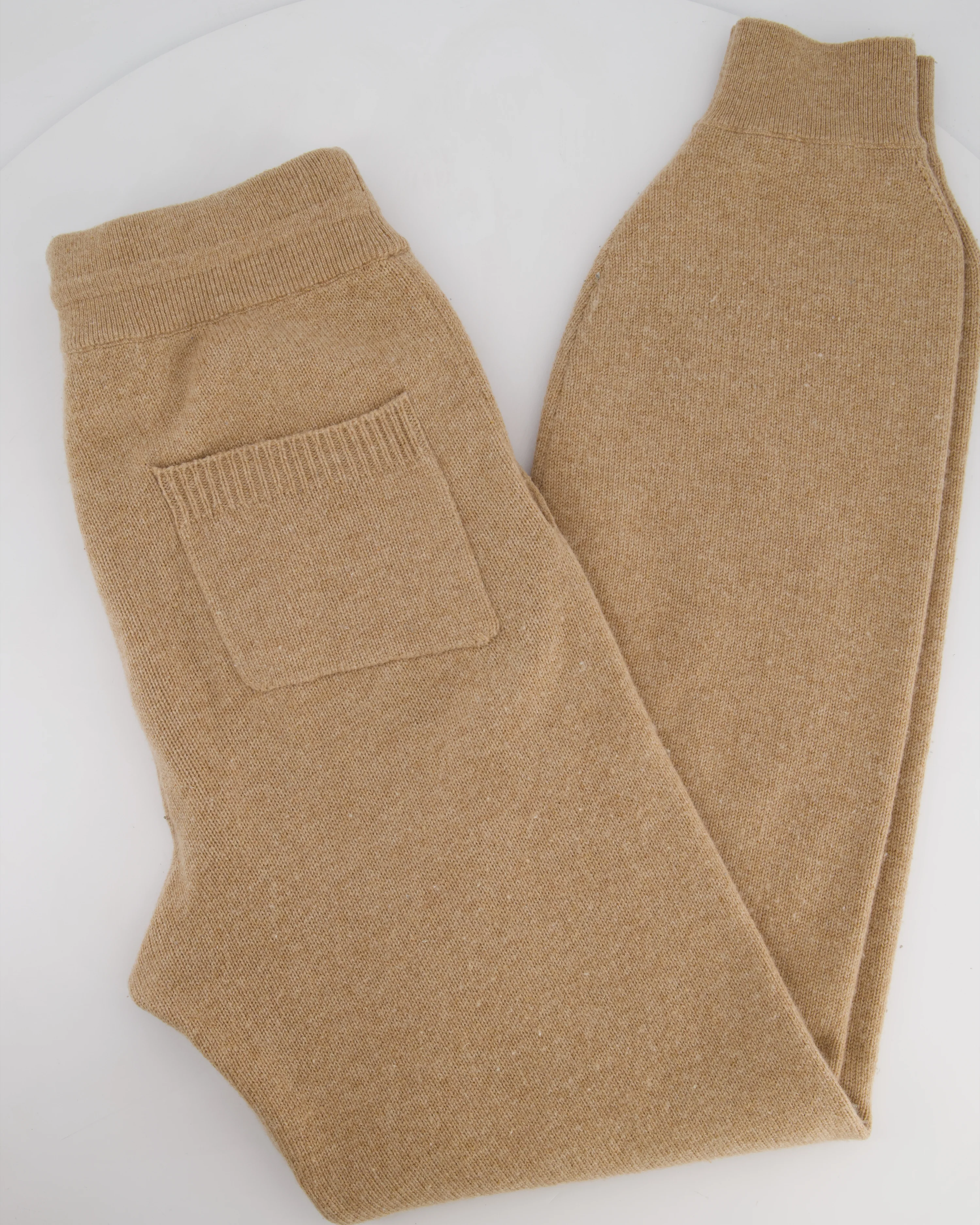 Celine Tan Cashmere Joggers with Cuffed Hems and Logo Tie Size S (UK 8) - Image 2
