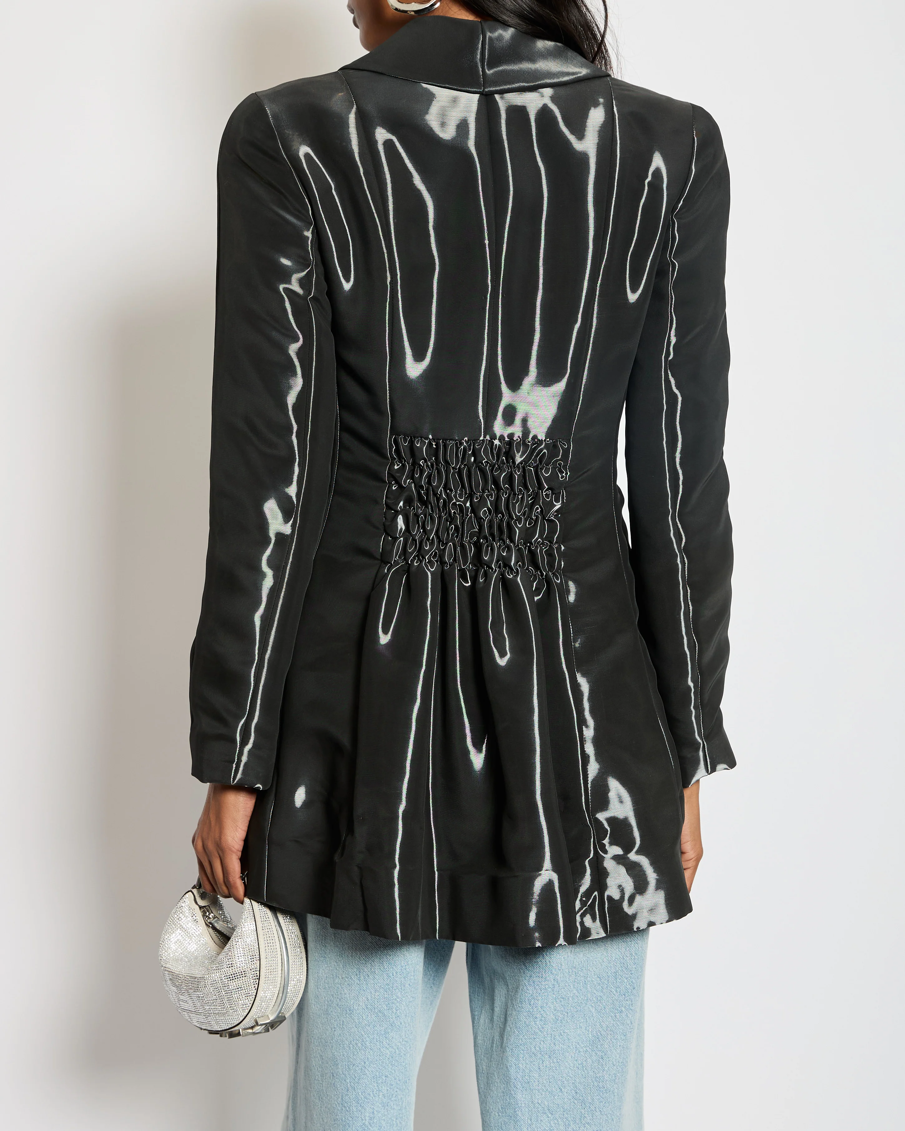 Chanel 00/A Shine Effect Black Blazer Jacket With Black CC Button Detail FR 36 (UK 8) - Image 3