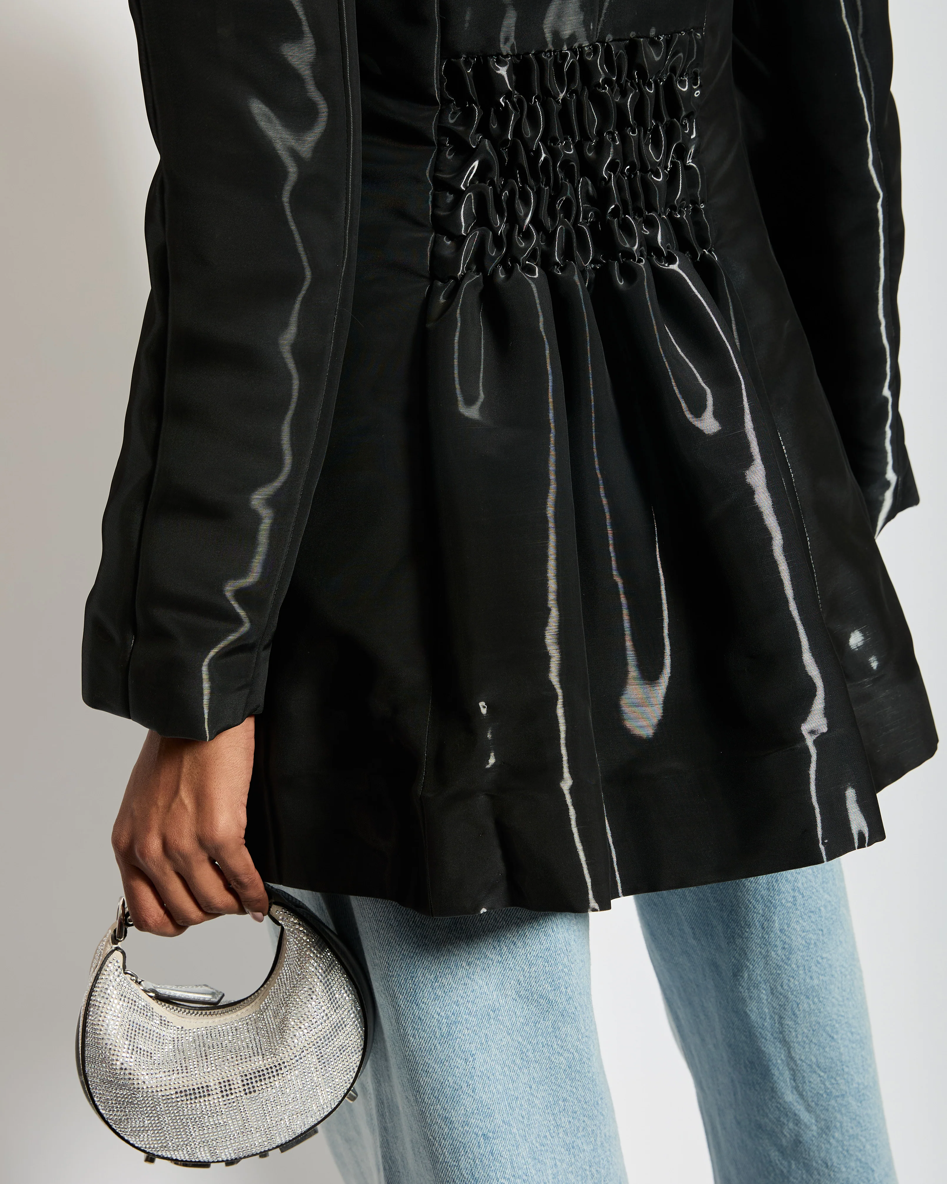 Chanel 00/A Shine Effect Black Blazer Jacket With Black CC Button Detail FR 36 (UK 8) - Image 5