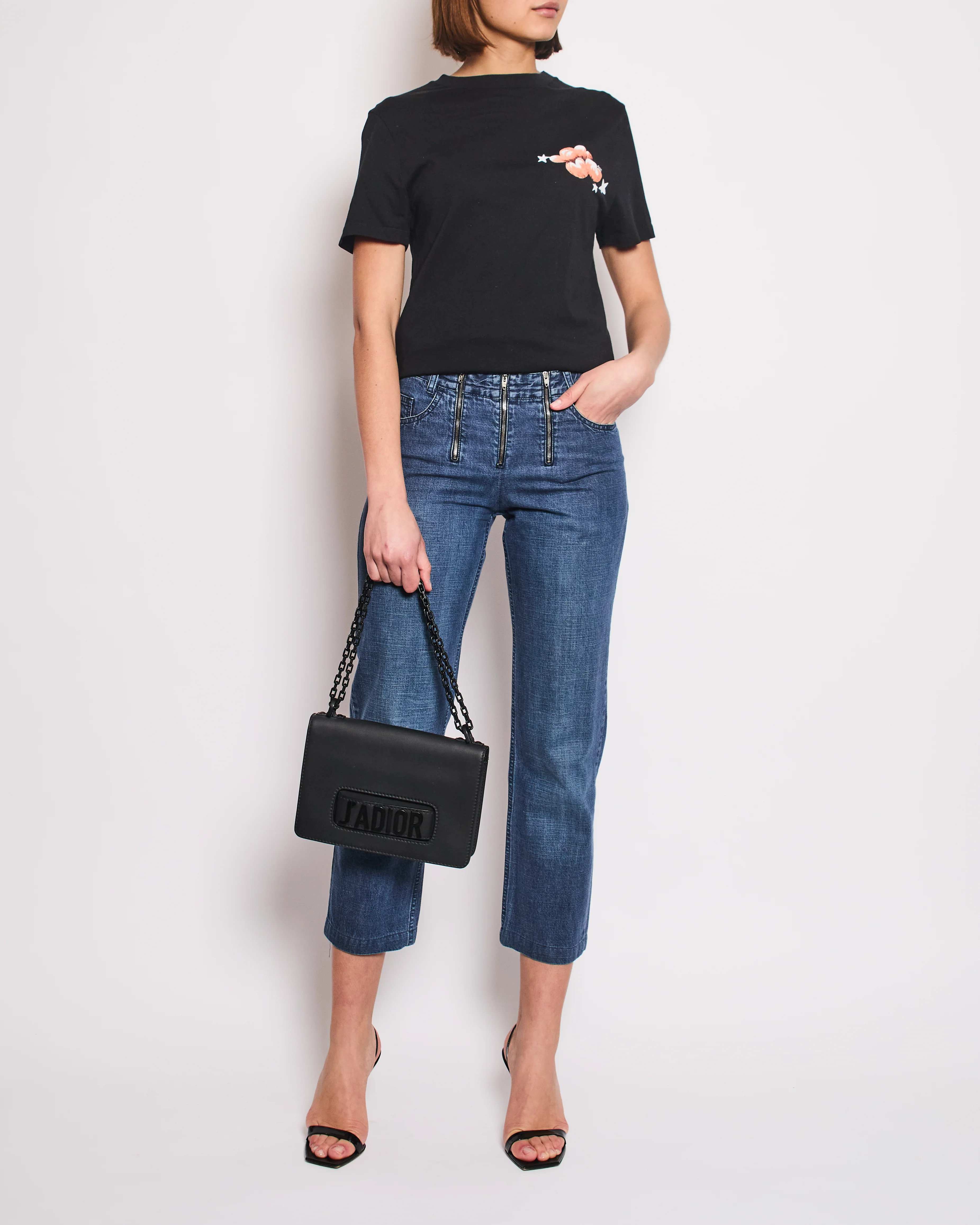 Chanel Vintage 01/A Washed Blue Denim 3 Zip Jeans Size FR 38 (UK 10) - Image 4