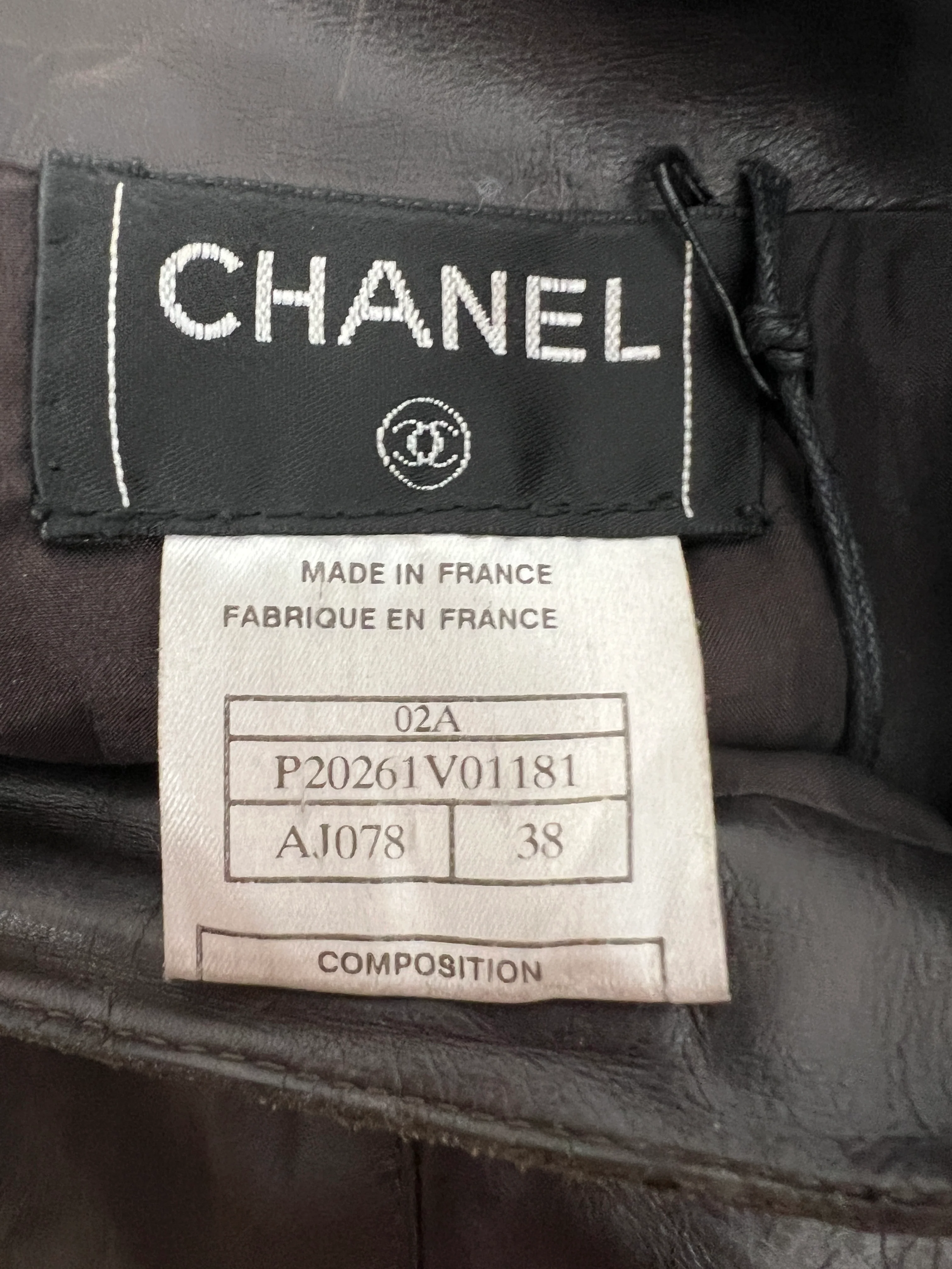 Chanel 02/A Leather Jacket and Pencil Skirt Set Size FR 38 (UK 10) - Image 10