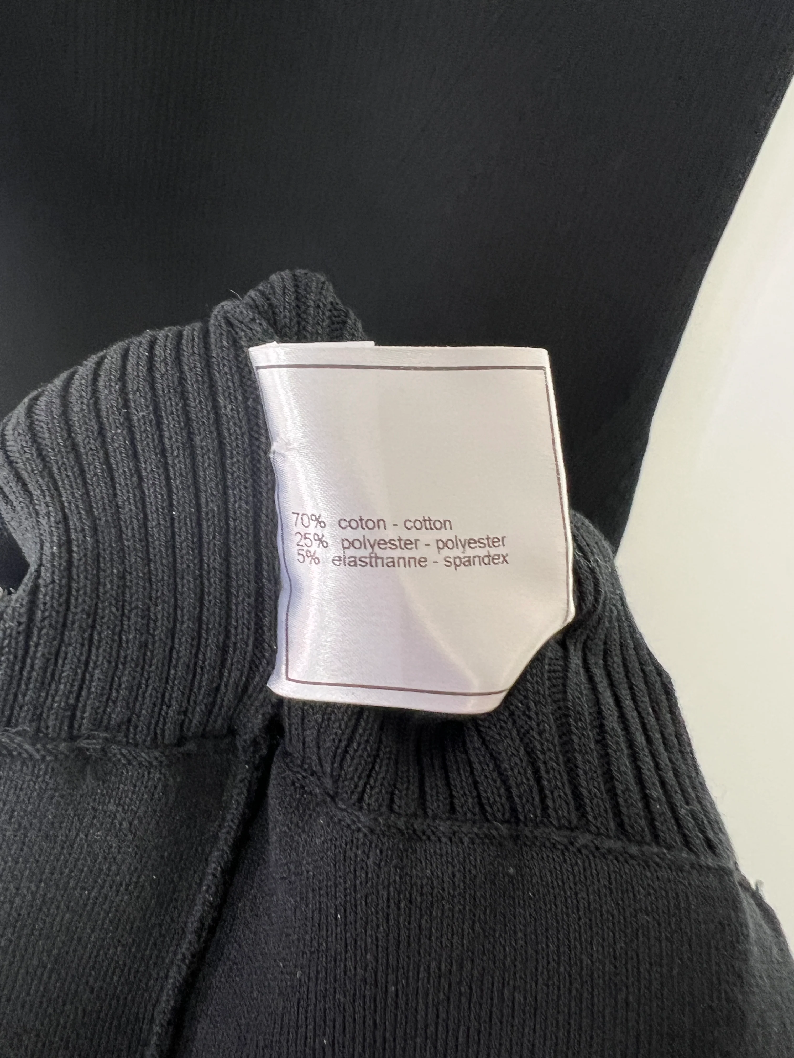 Chanel 08P Black, White Trim Knitted Dress with Ruffle Hem Detail Size FR 36 (UK 8) - Image 11