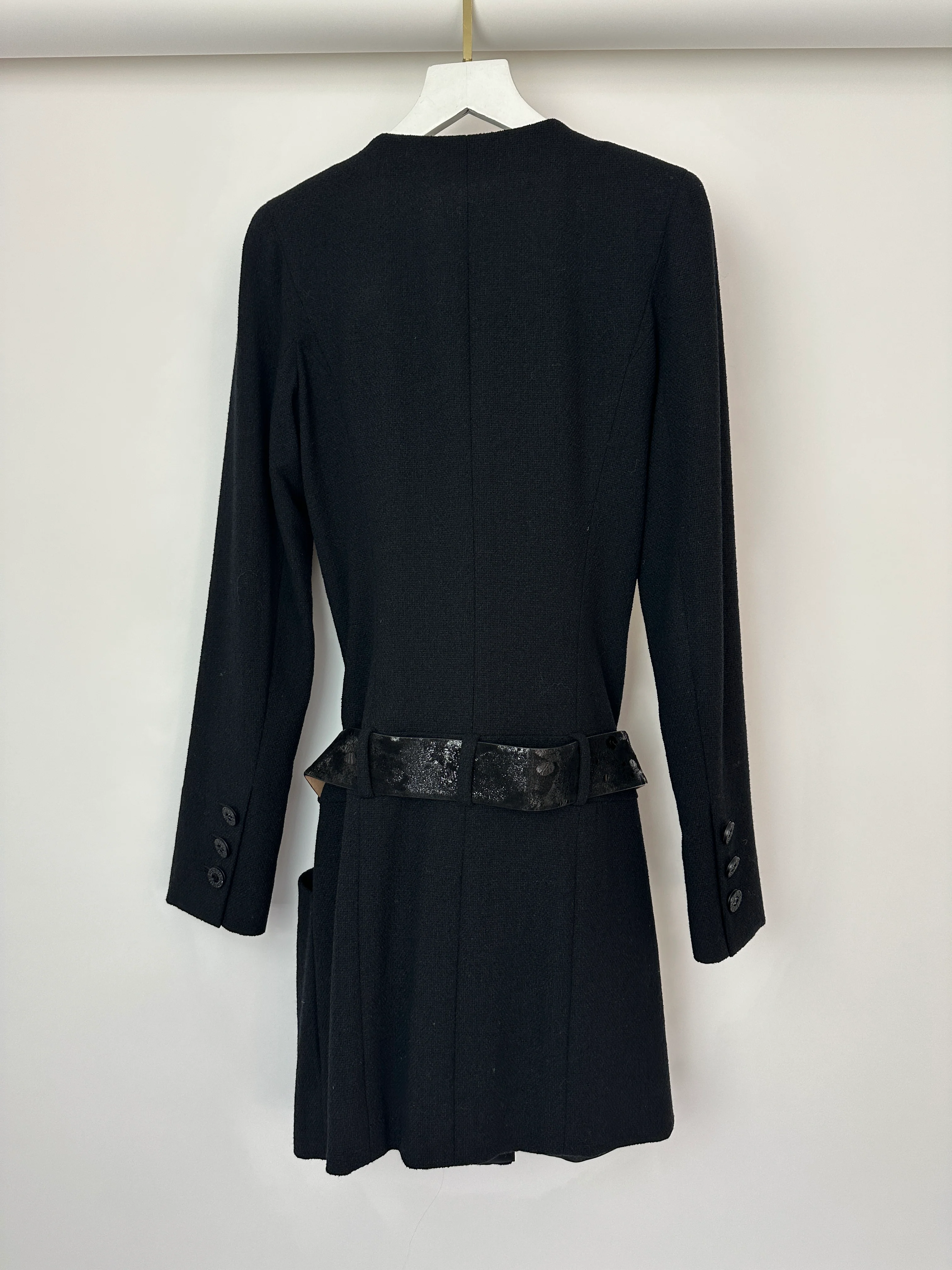 Chanel 09A Black Wool Short Dress with Crystal CC Buttons & CC Belt Details Size FR 34 (UK 6) RRP £3120 - Image 11