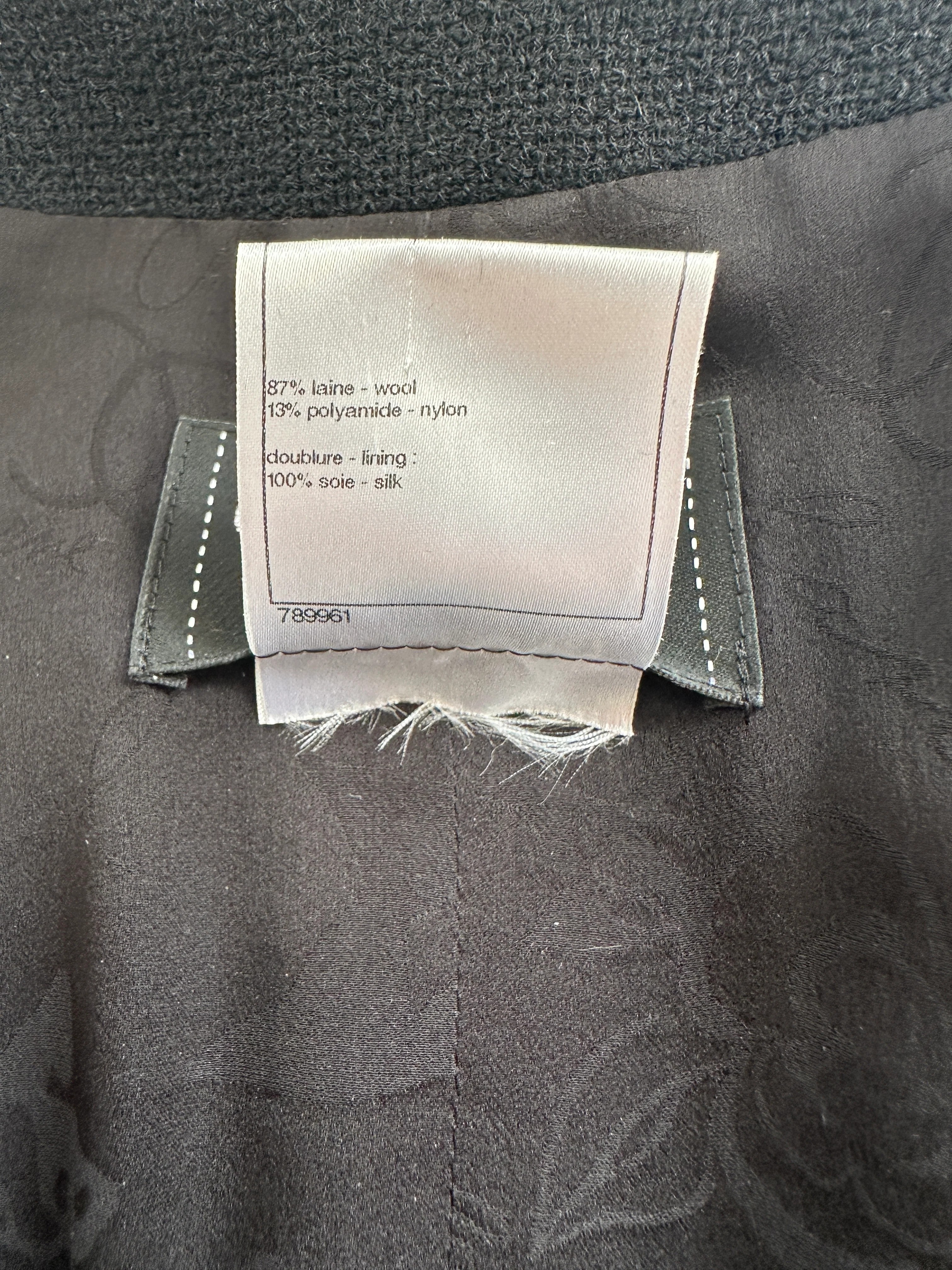 Chanel 09A Black Wool Short Dress with Crystal CC Buttons & CC Belt Details Size FR 34 (UK 6) RRP £3120 - Image 14