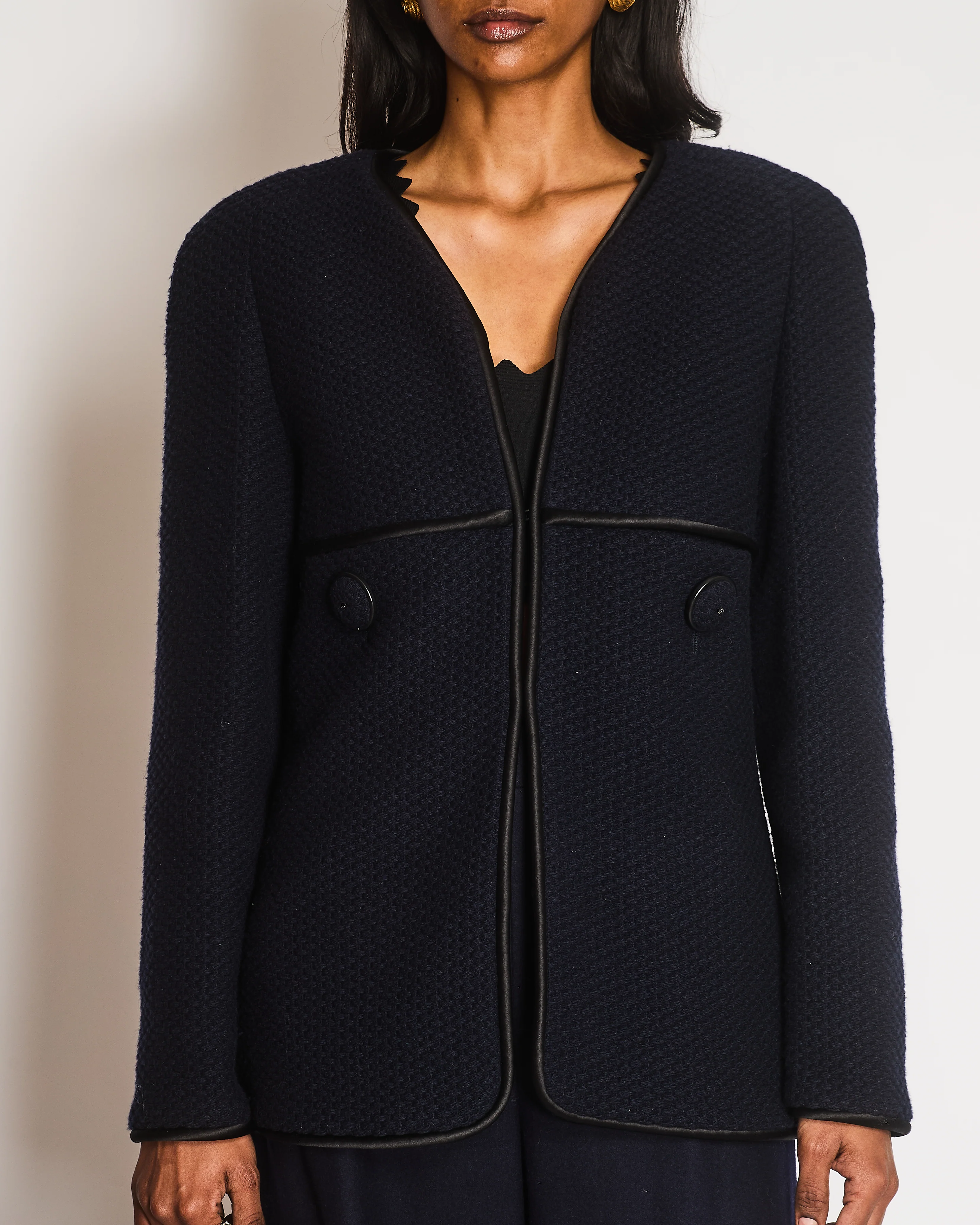 Chanel 15/A Paris - Salzburg Navy Collarless Jacket Size FR 42 (UK 14) - Image 5
