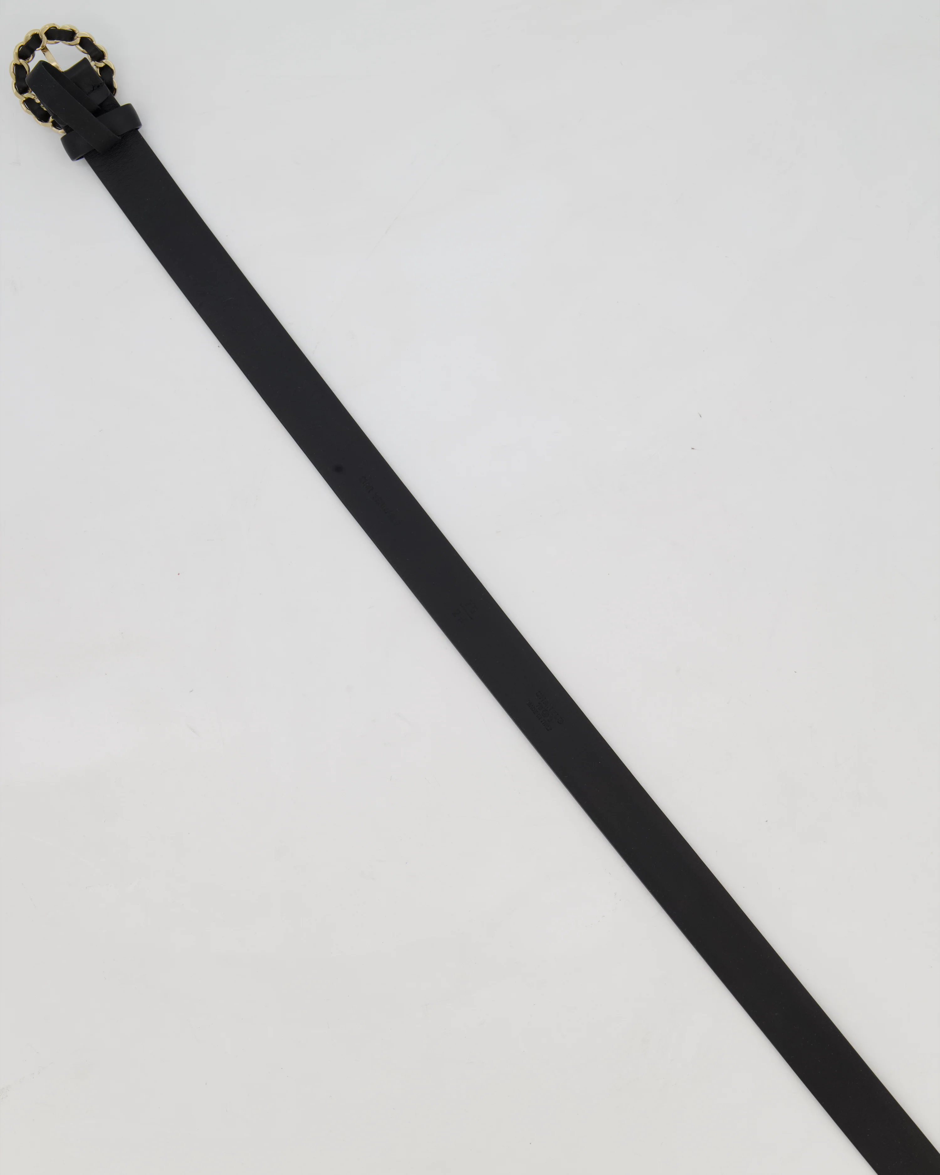 Chanel 16/B Black Belt with Weaved Chain CC Detail Size 70cm - Image 7