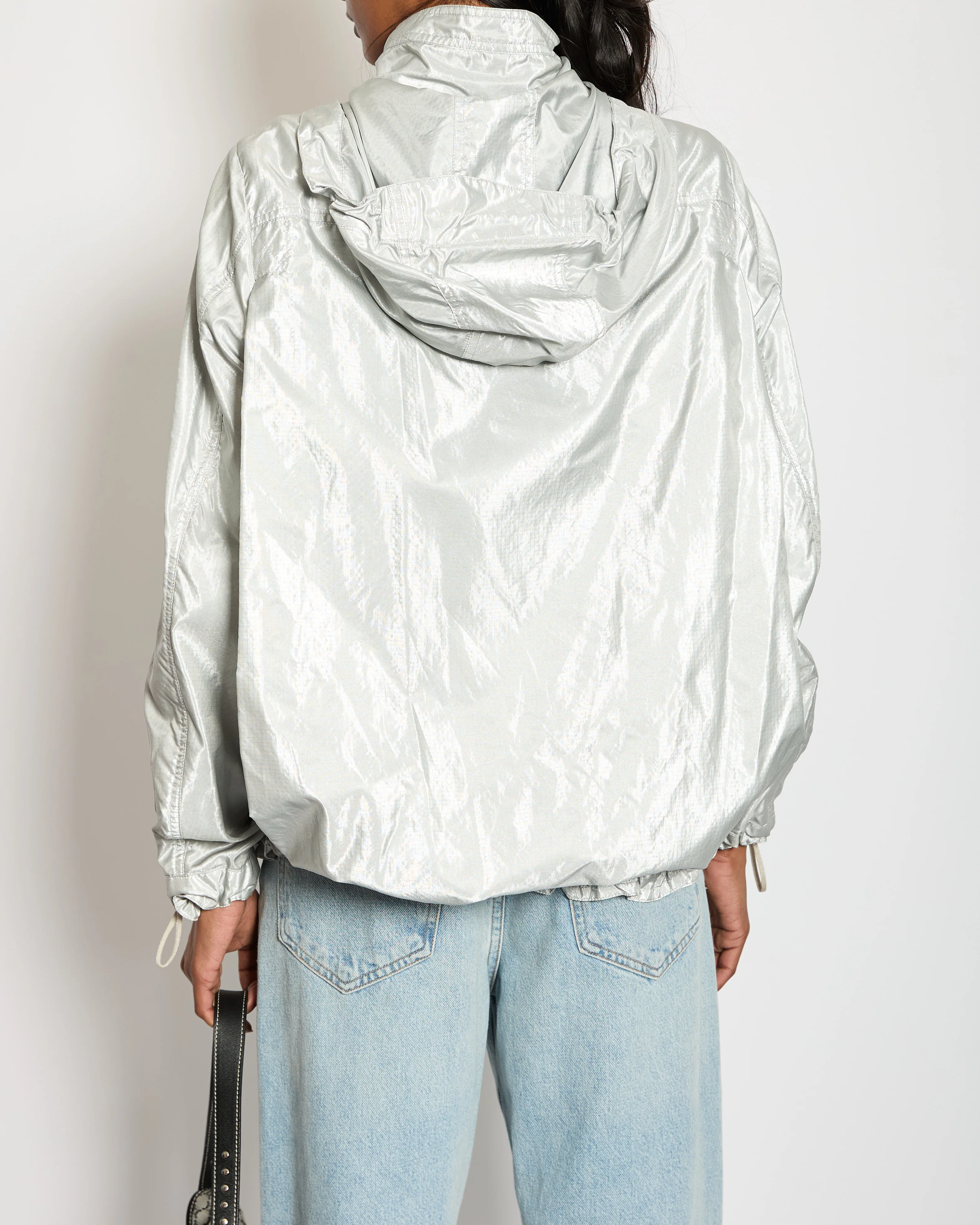 Chanel 16/S Silver Metallic Anorak Jacket Size FR 38 (UK 10) - Image 6