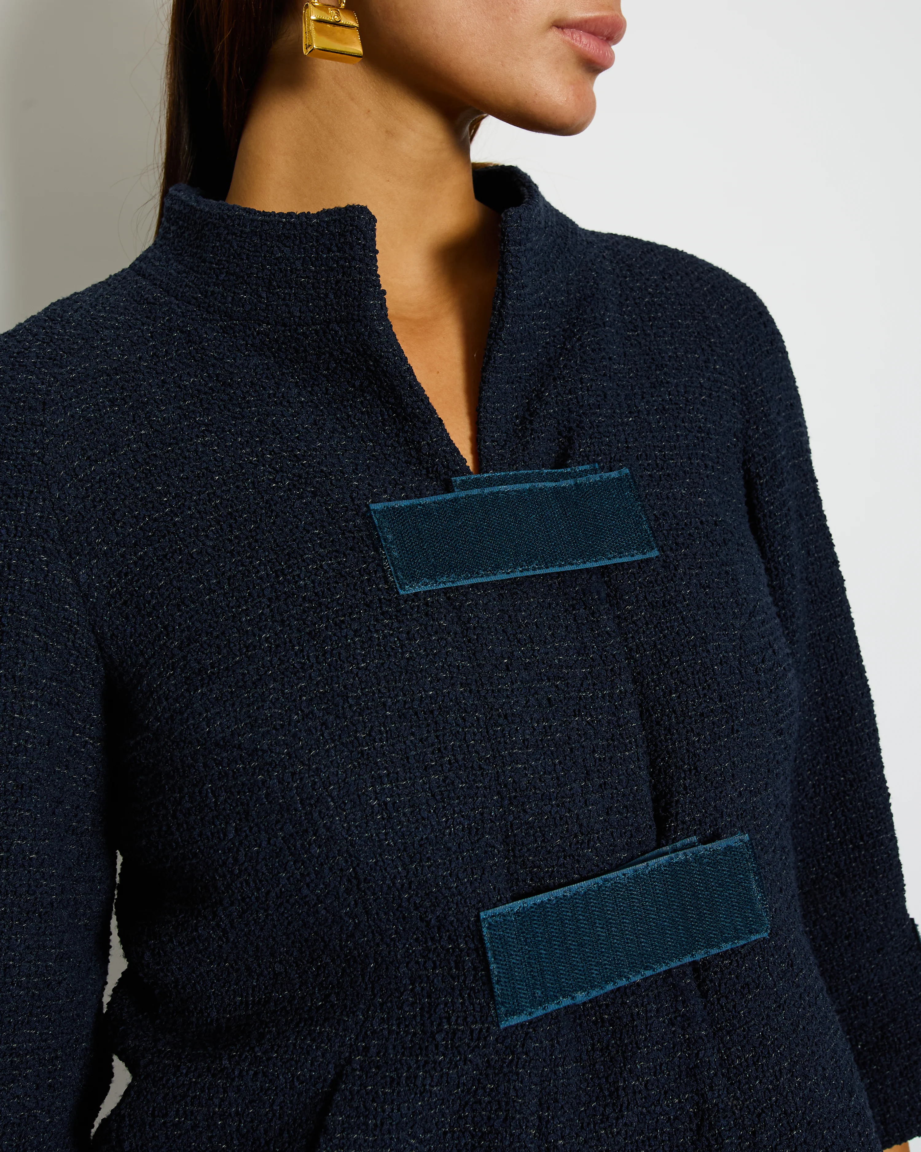 Chanel 17/P Cropped Collarless Tweed Jacket with Velcro Fastening Detail Size FR 36 (UK 8) - Image 2
