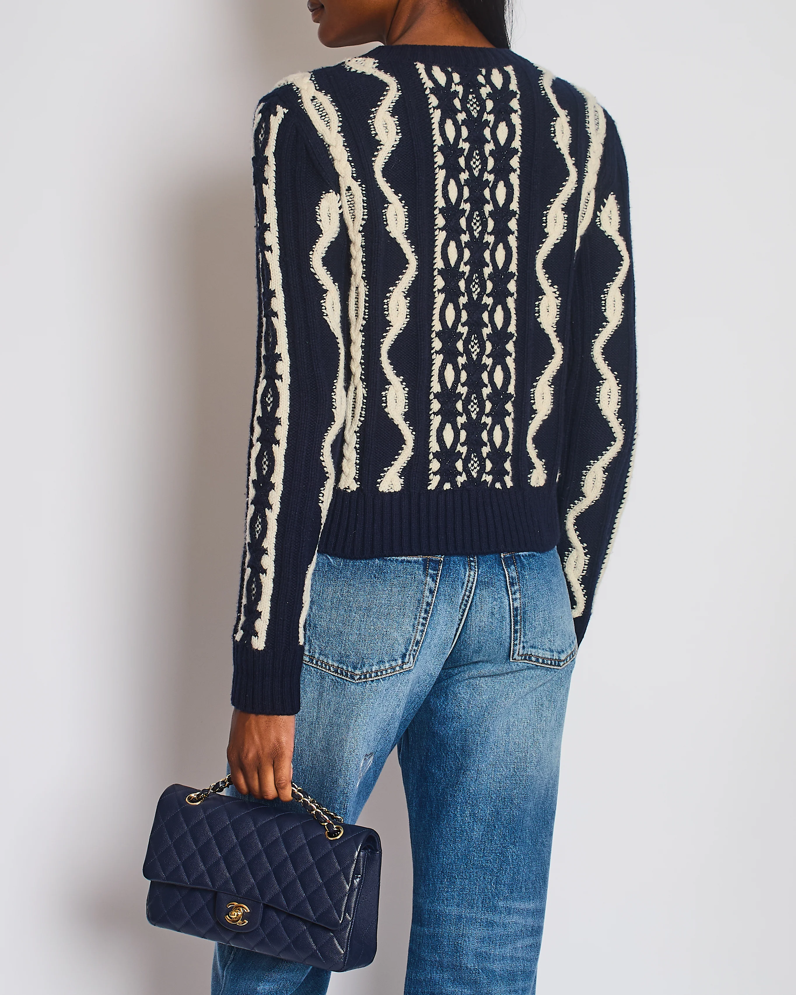 Chanel 18 Pre Fall Paris Hamburg Knitted Glitter Jumper Size FR 38 (UK 10) - Image 2