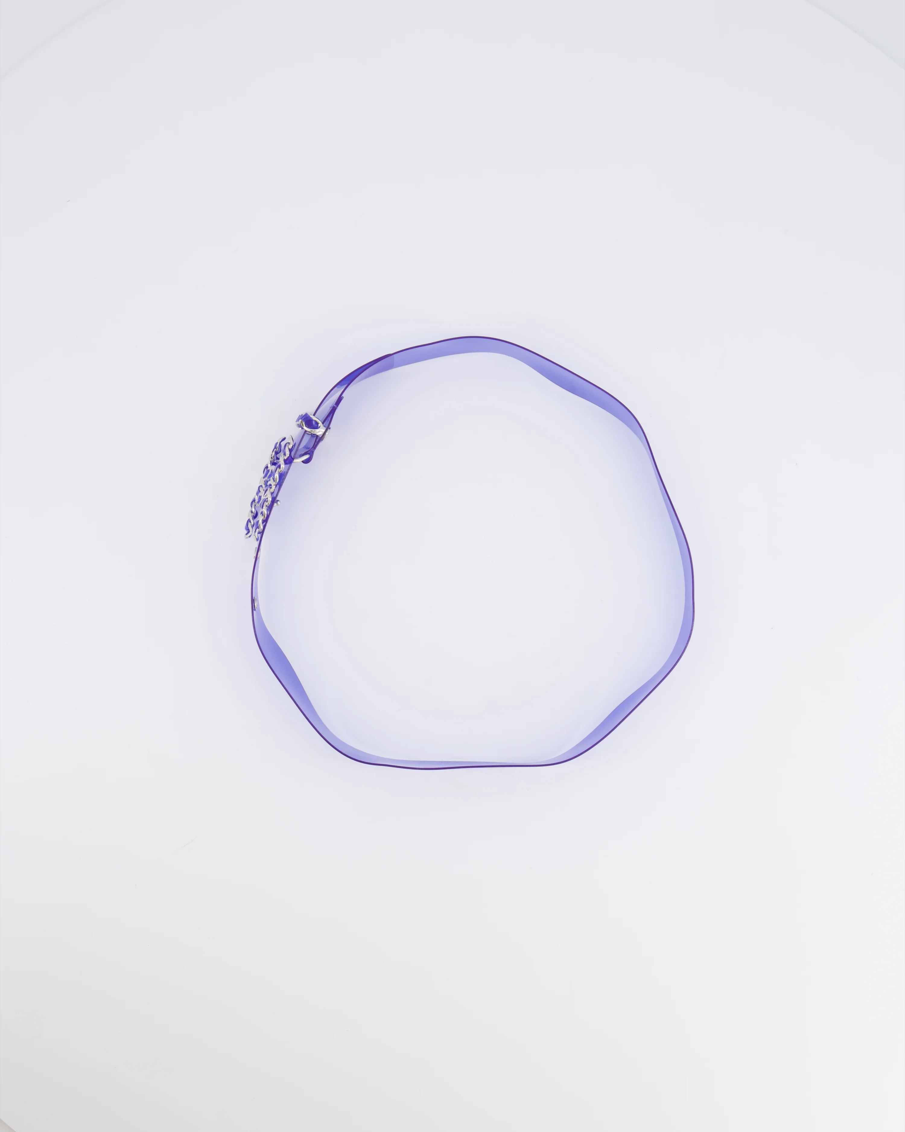 Chanel 18C Blue PVC Belt with Silver CC Chain Logo Buckle 65cm - Image 4