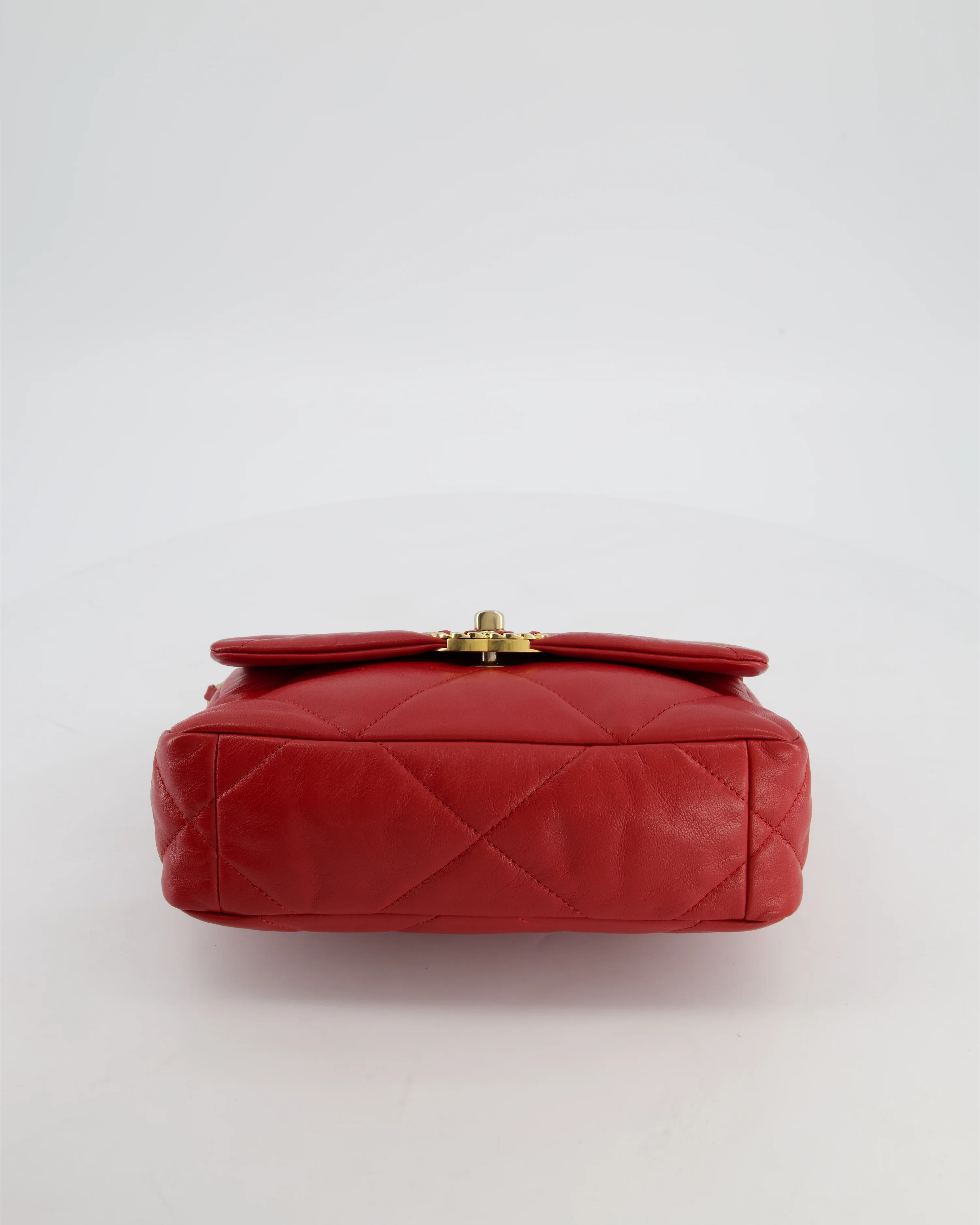 Chanel 19 Small Flap Bag in Deep Red Goatskin Leather with Mixed Hardware - Image 17