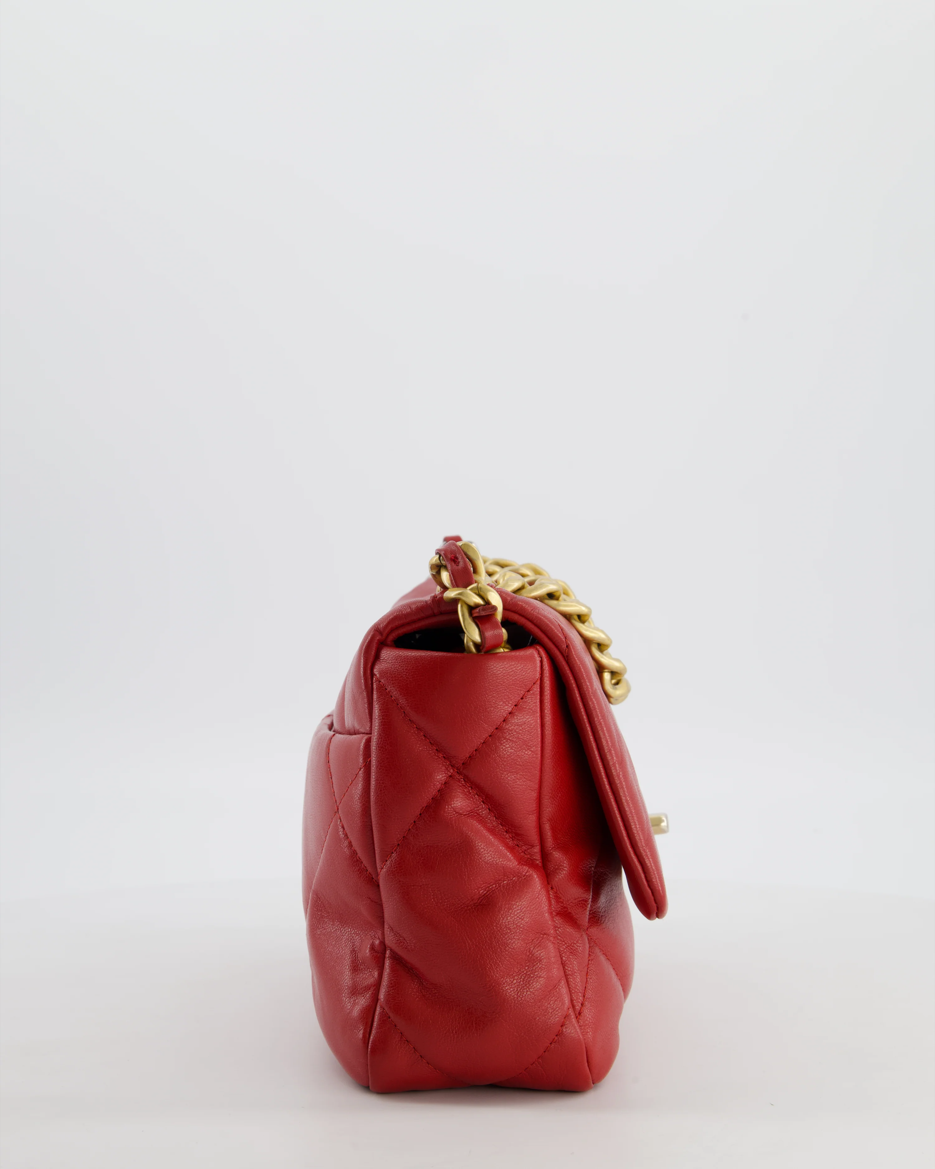 Chanel 19 Small Flap Bag in Deep Red Goatskin Leather with Mixed Hardware - Image 4