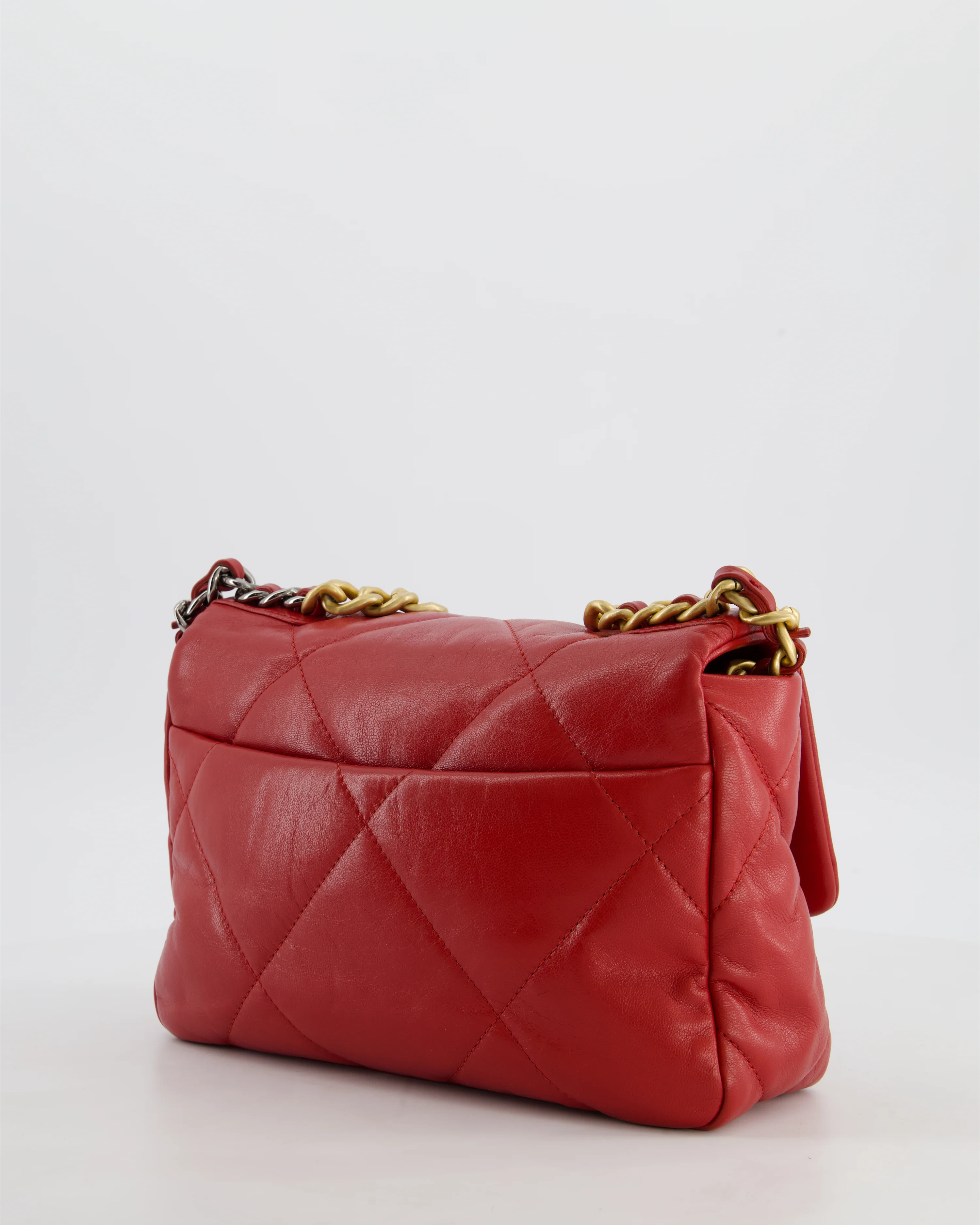 Chanel 19 Small Flap Bag in Deep Red Goatskin Leather with Mixed Hardware - Image 5