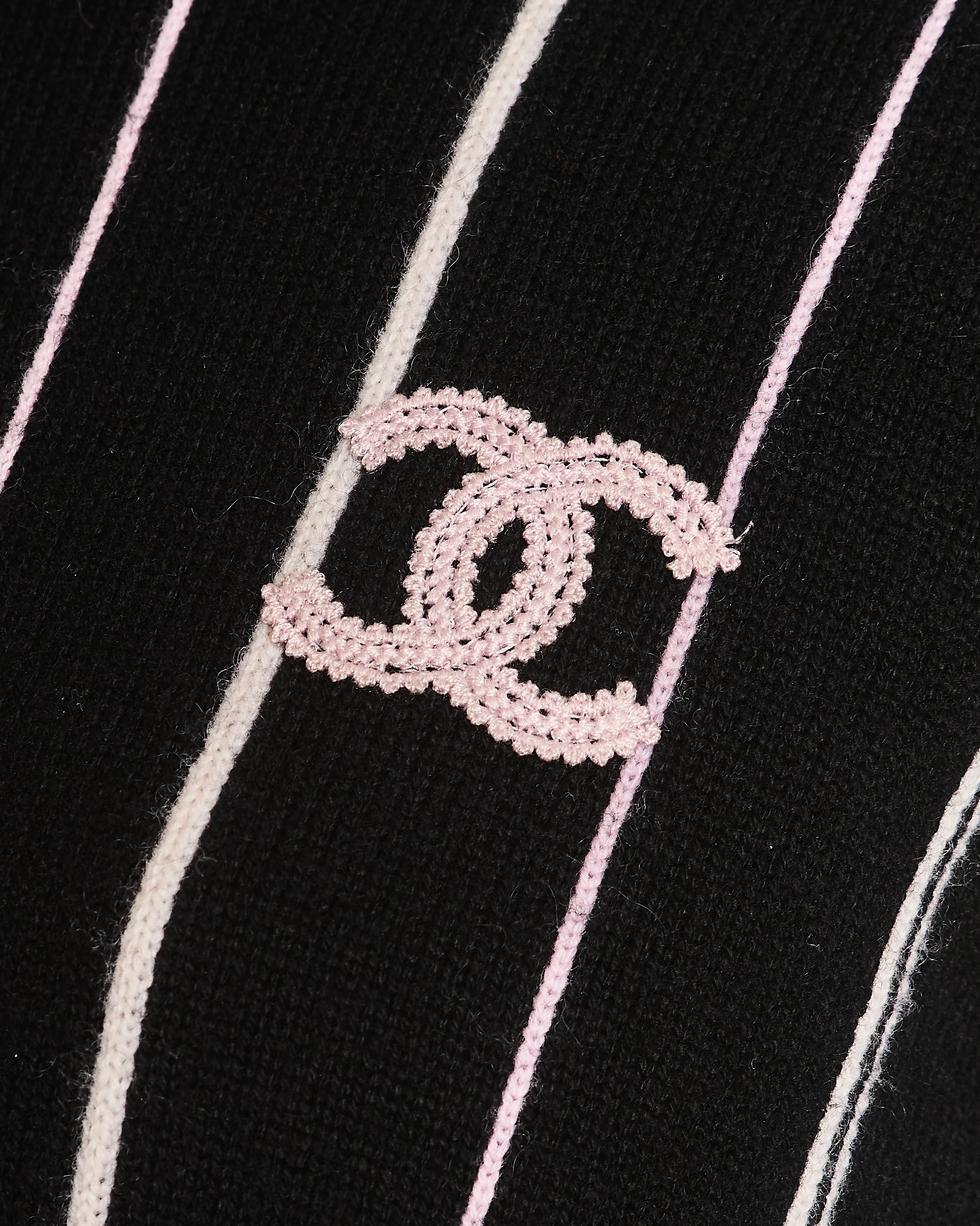 Chanel 23/P Black Striped CC Long Sleeve Jumper Size FR 36 (UK 8) - Image 4
