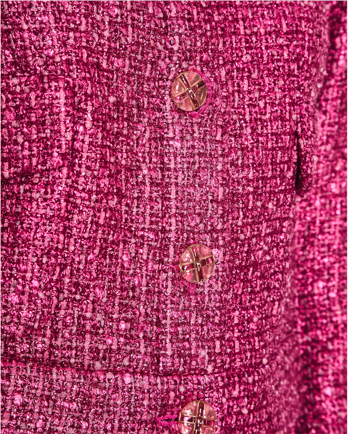 Chanel 23/S Pink Tweed Collarless Jacket and Matching Skirt with Split Detail Size FR 36 (UK 8) - Image 9